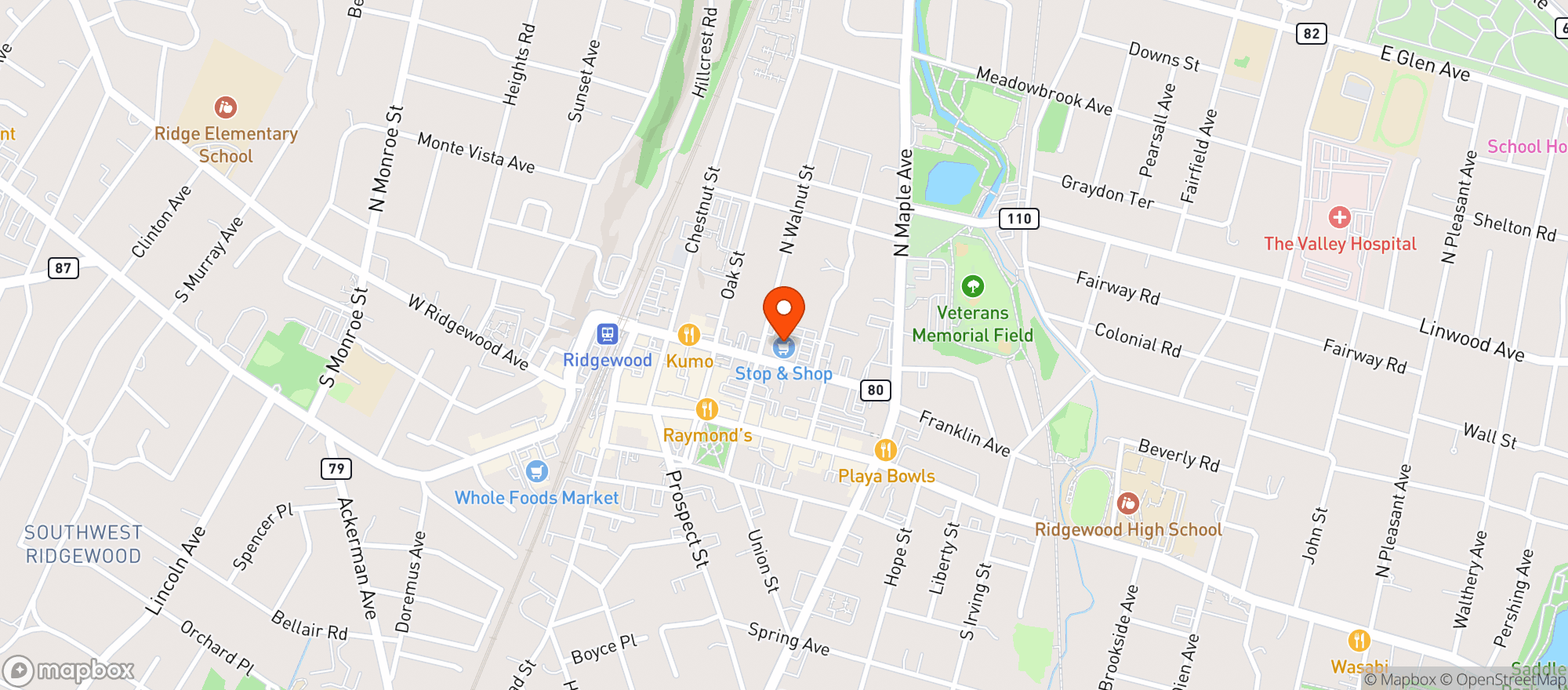 Map showing STOP & SHOP