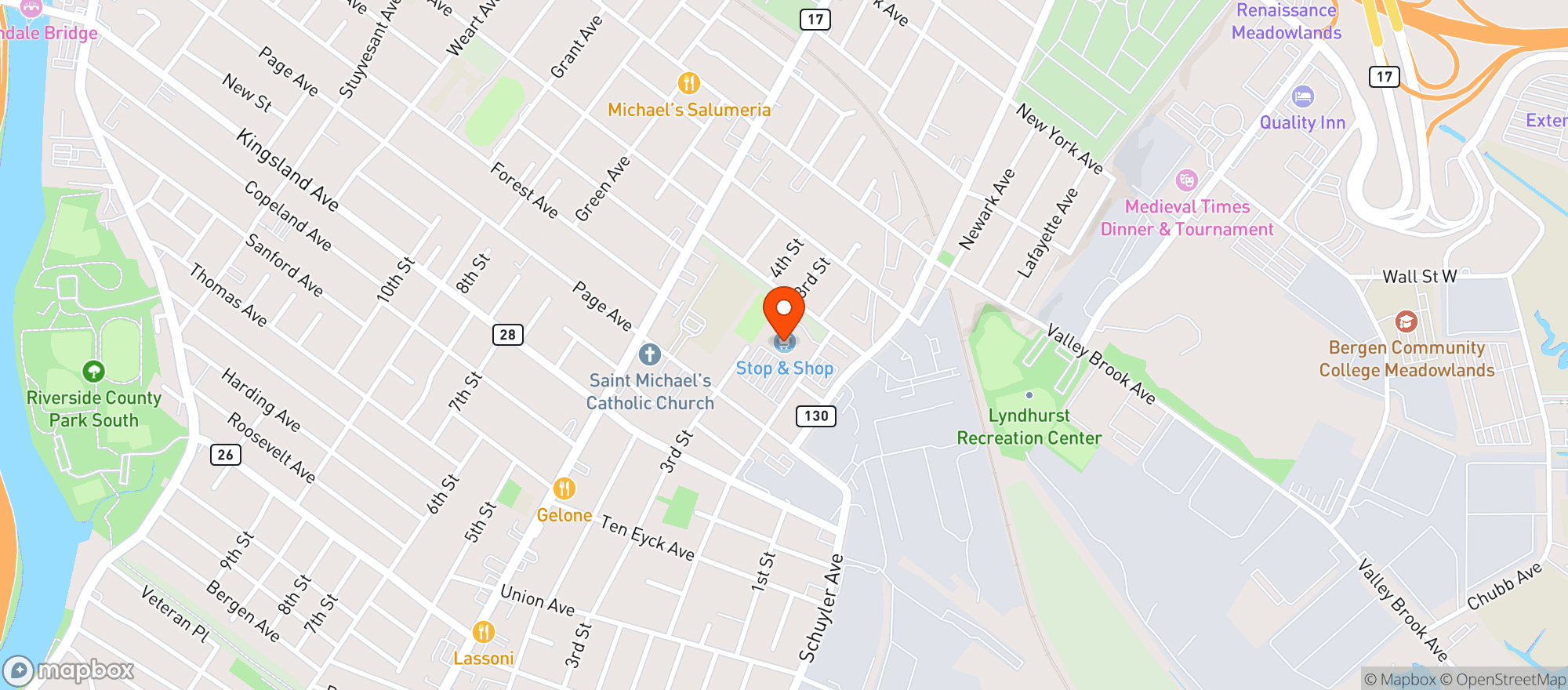 Map showing Stop & Shop - 0819 - Lyndhurst