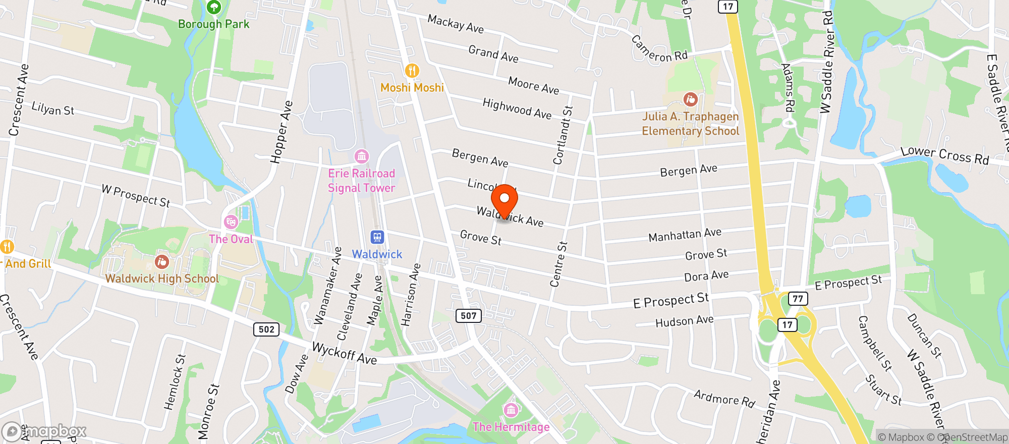 Map showing Discount Liquors Of Waldwick