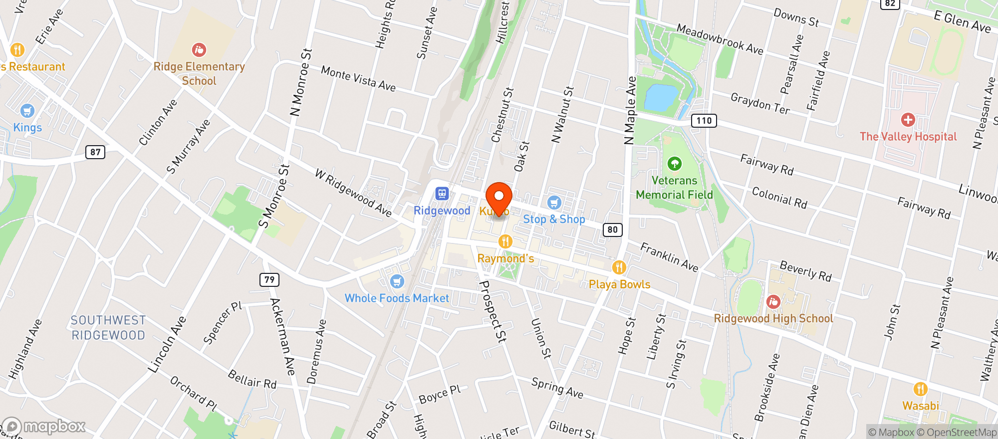 Map showing THE PARK WEST TAVERN