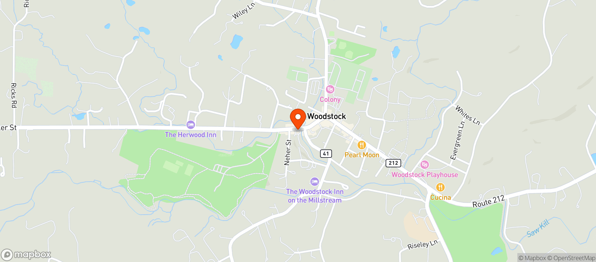 Map showing Woodstock Wine & Liquor