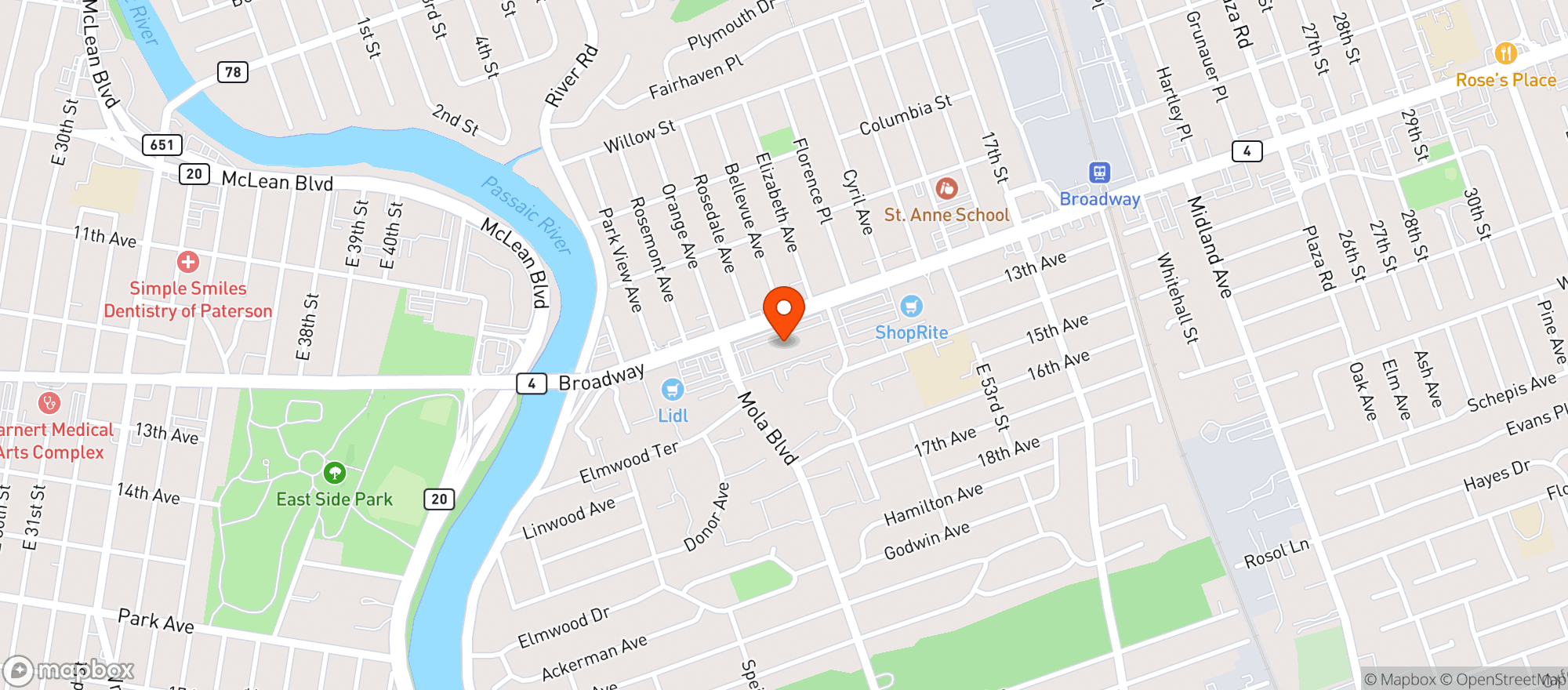 Map showing Gnc