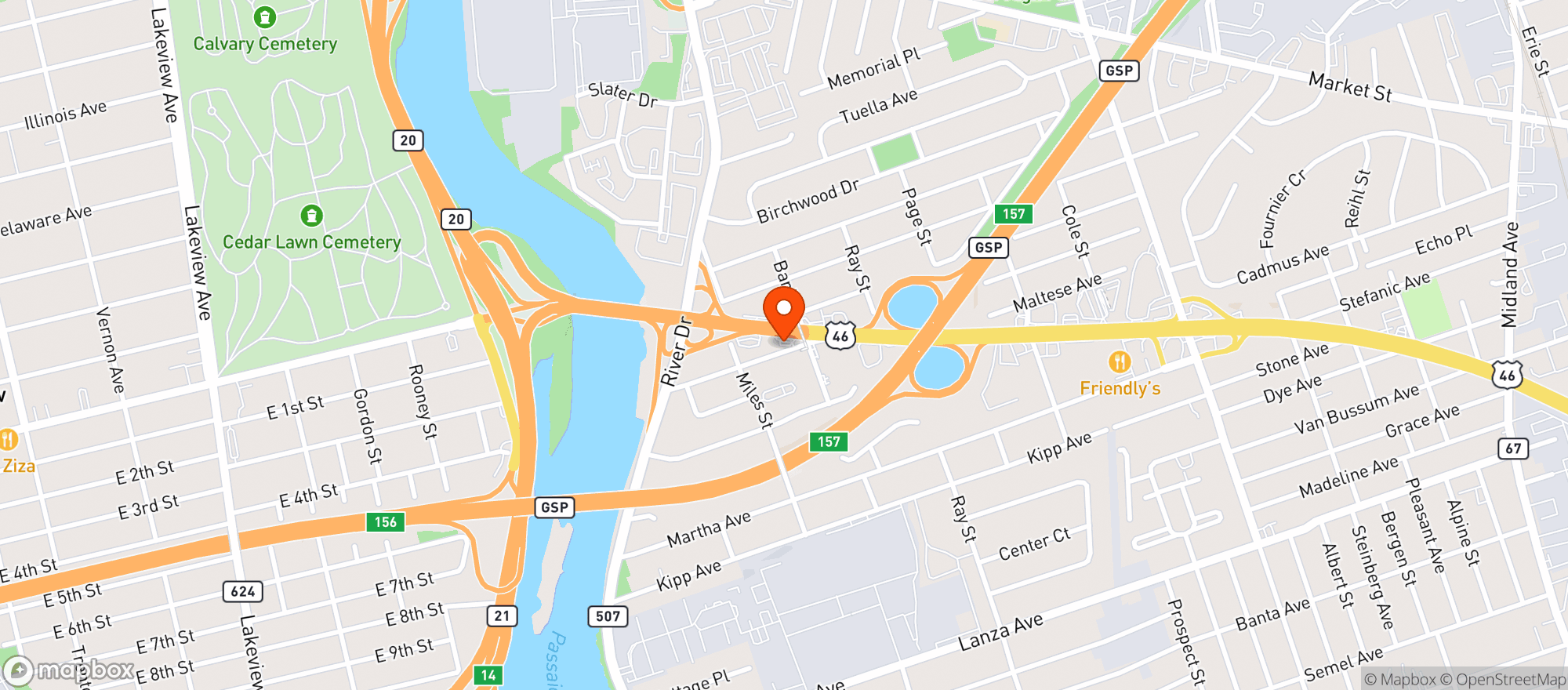 Map showing Tigermart Exxon