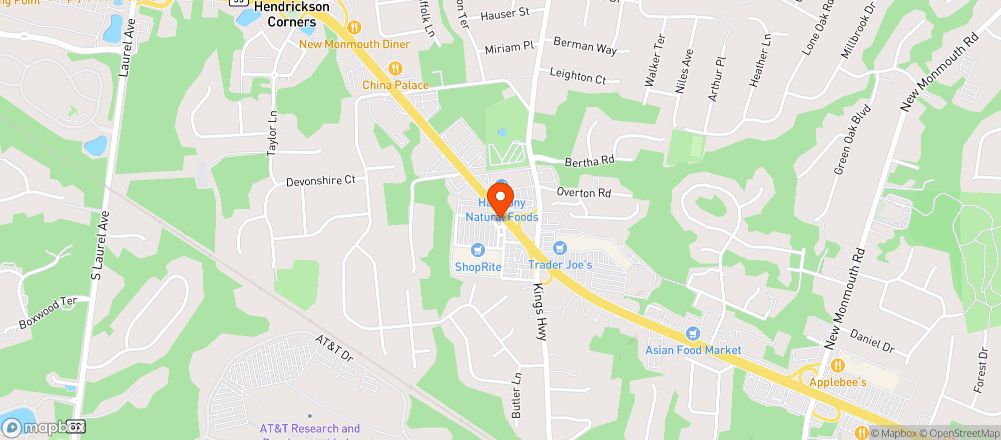Map showing SHOPRITE MIDDLETOWN KINGS