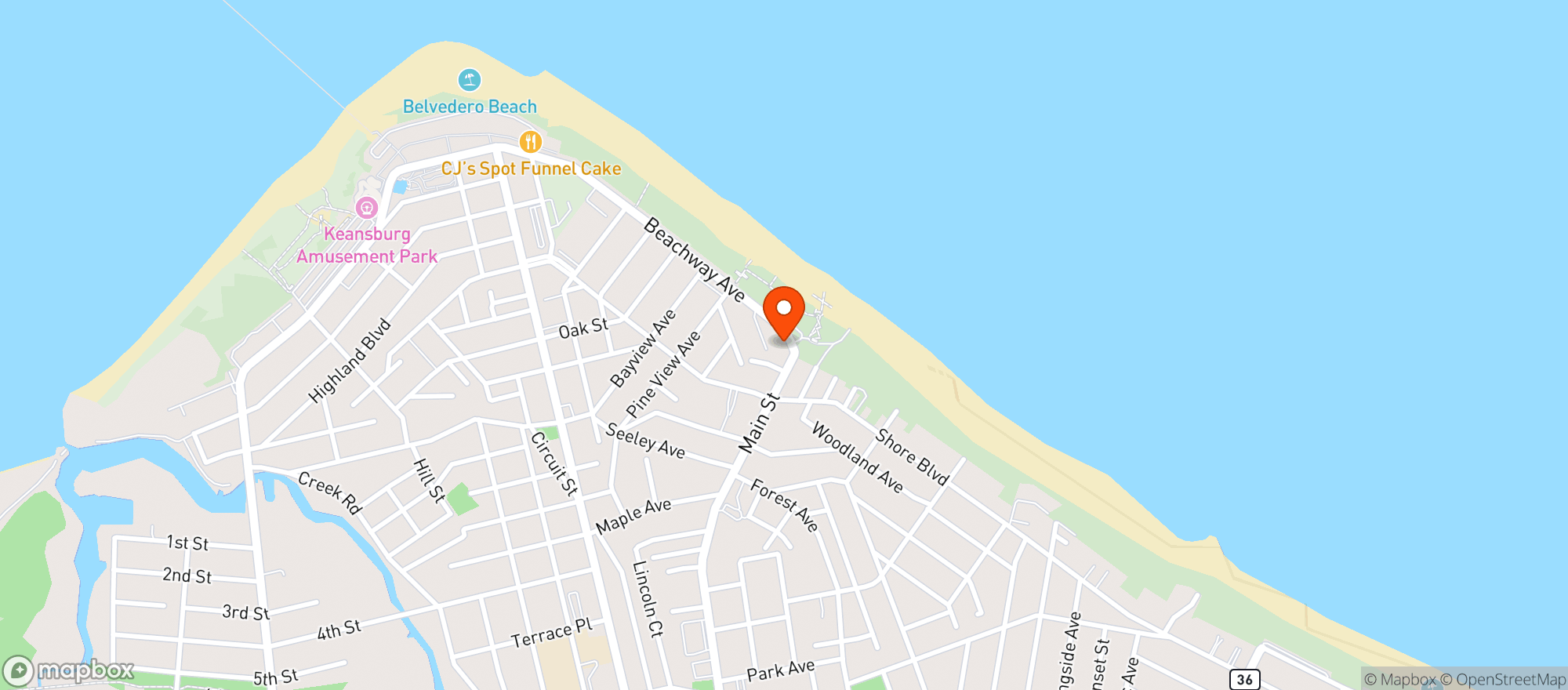 Map showing Half Moon