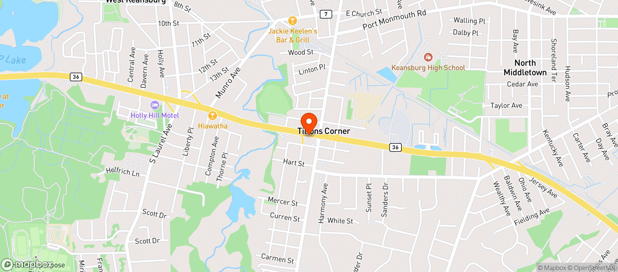 Map showing Bayshore Columbus Club
