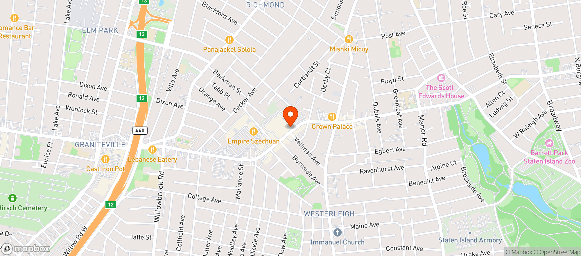 Map showing Stop & Shop - 2595 - Staten Island