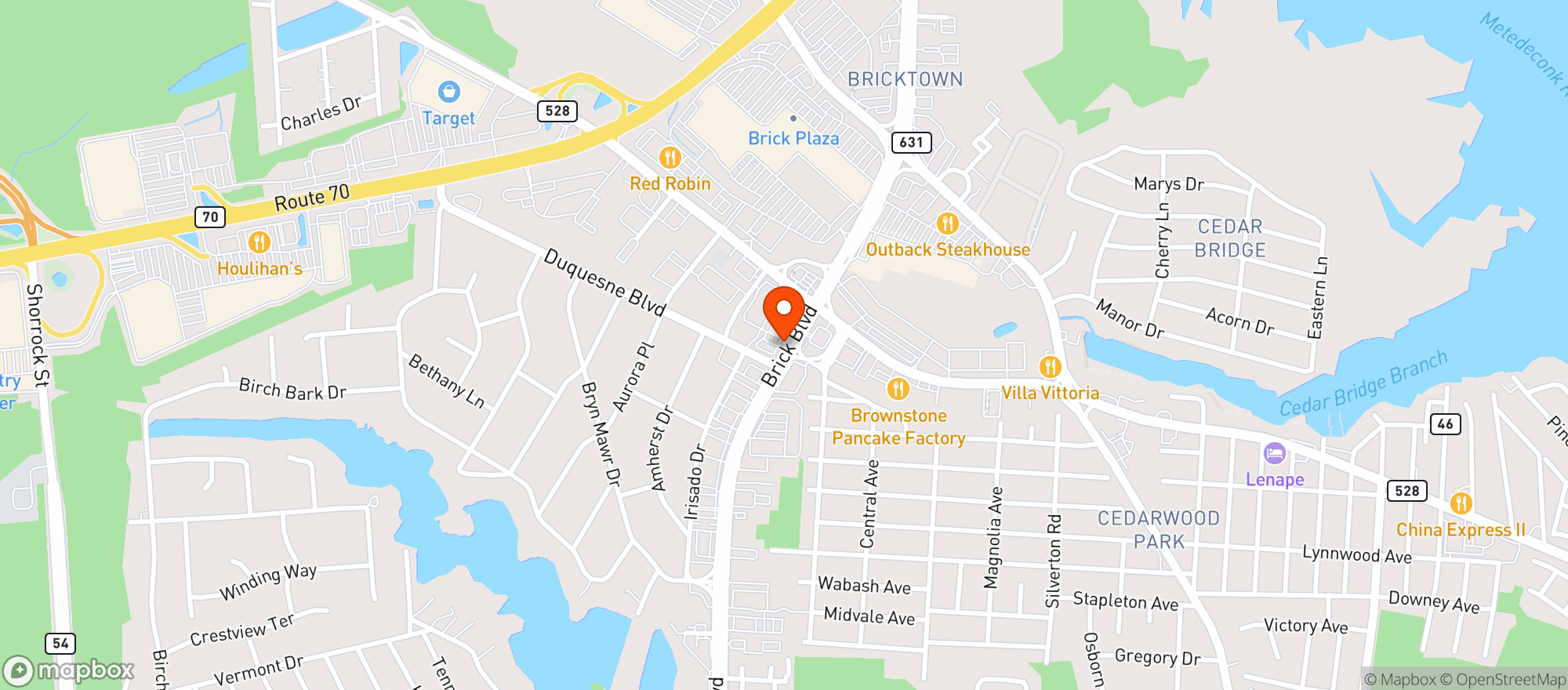 Map showing Forbes Liquors