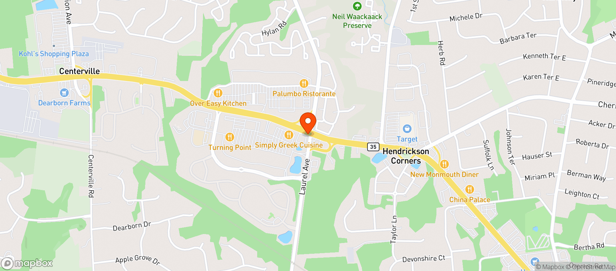 Map showing VITAMIN SHOPPE - HOLMDEL