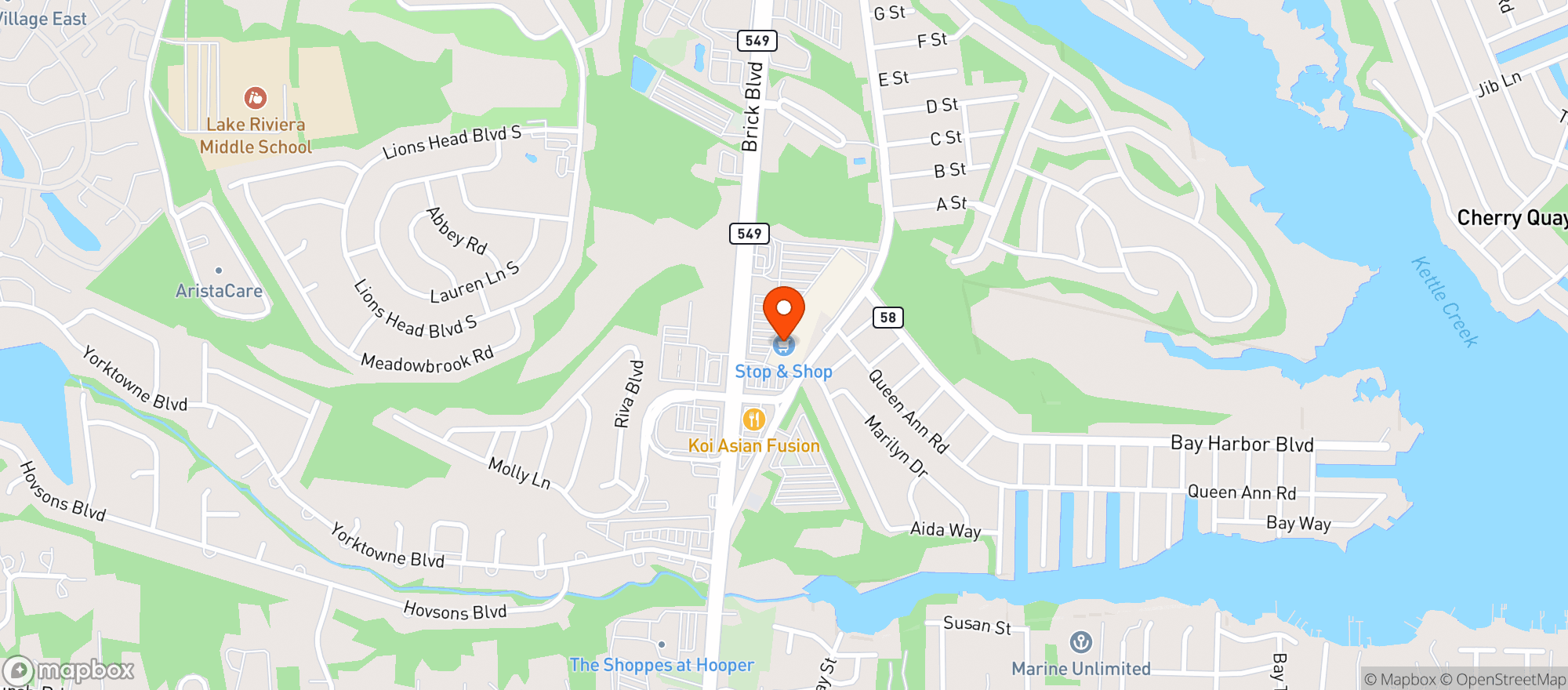 Map showing Stop & Shop - 0840 - Brick Township