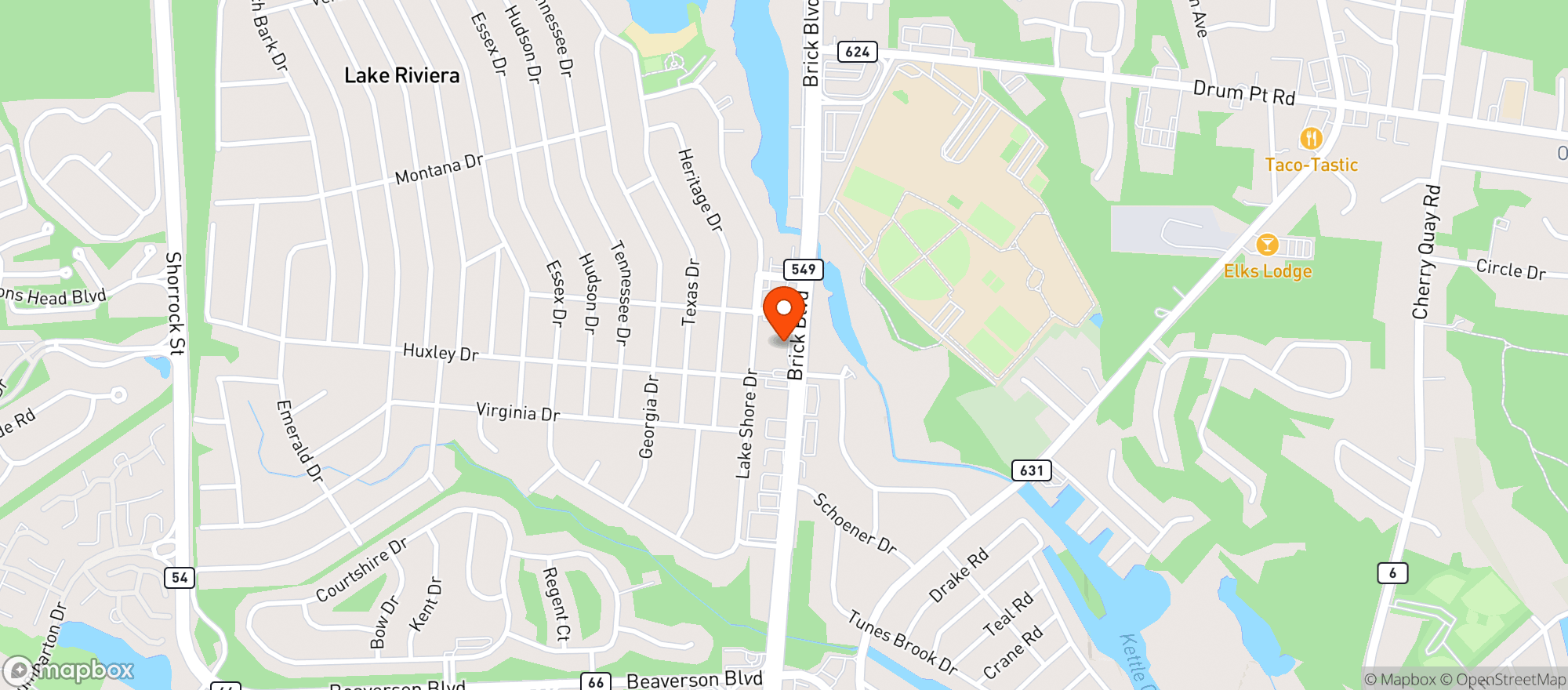 Map showing NJ Wine Gallery (Brick)