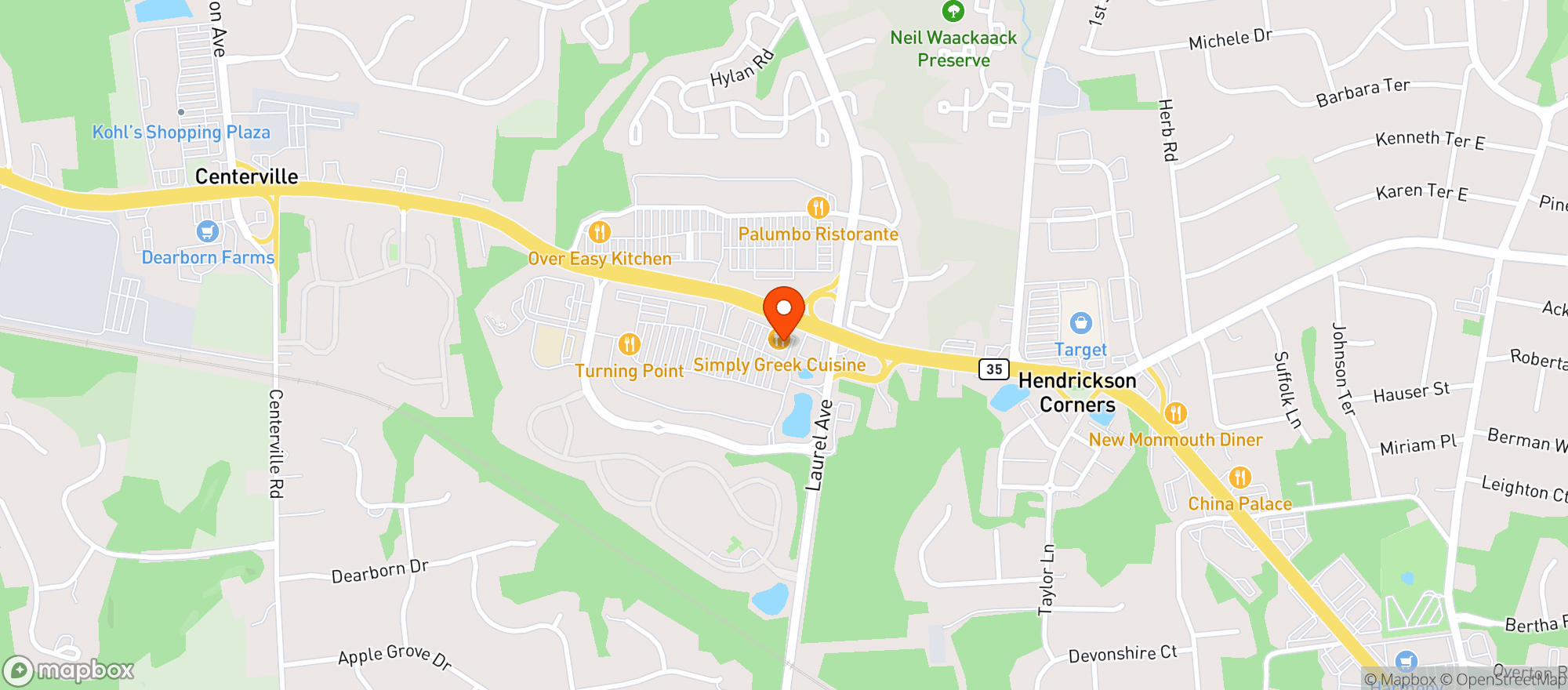 Map showing Houlihans