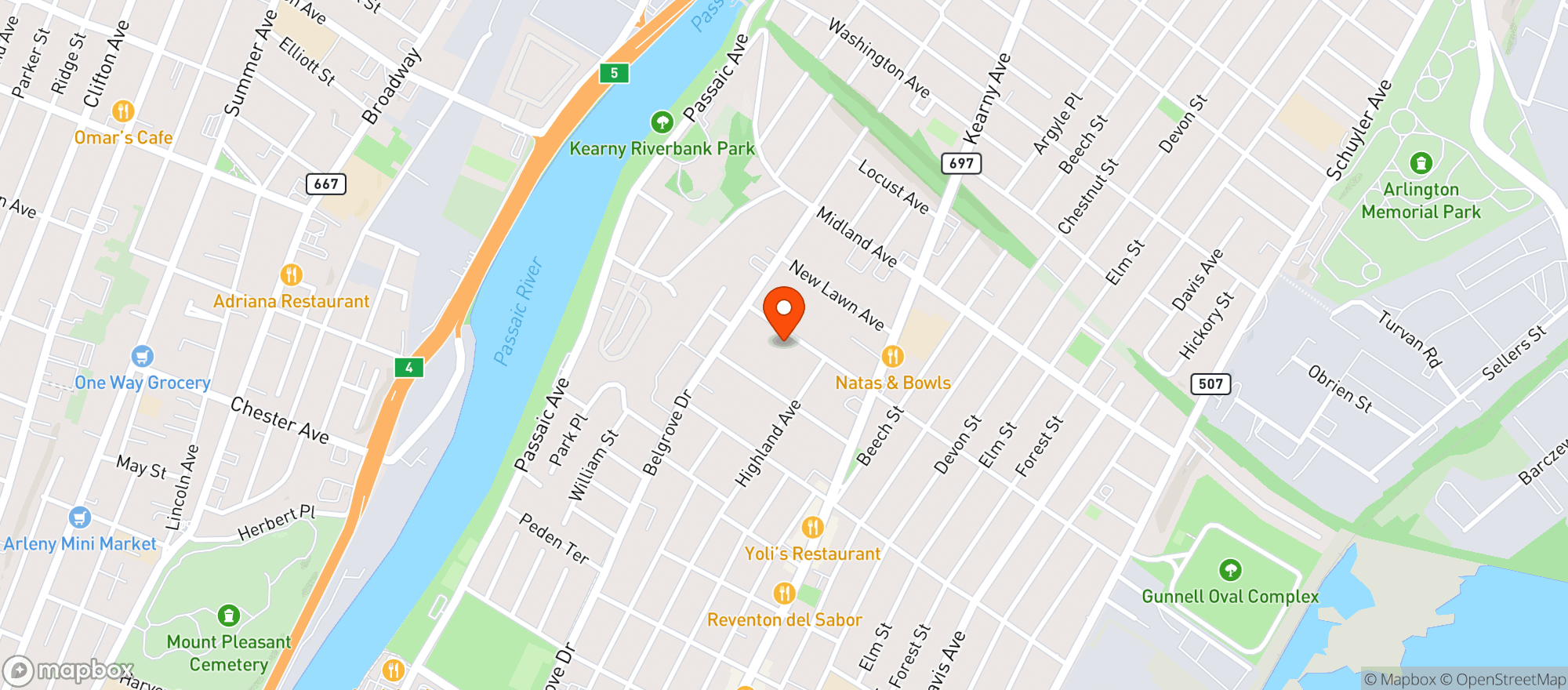 Map showing Legal Leaf NJ