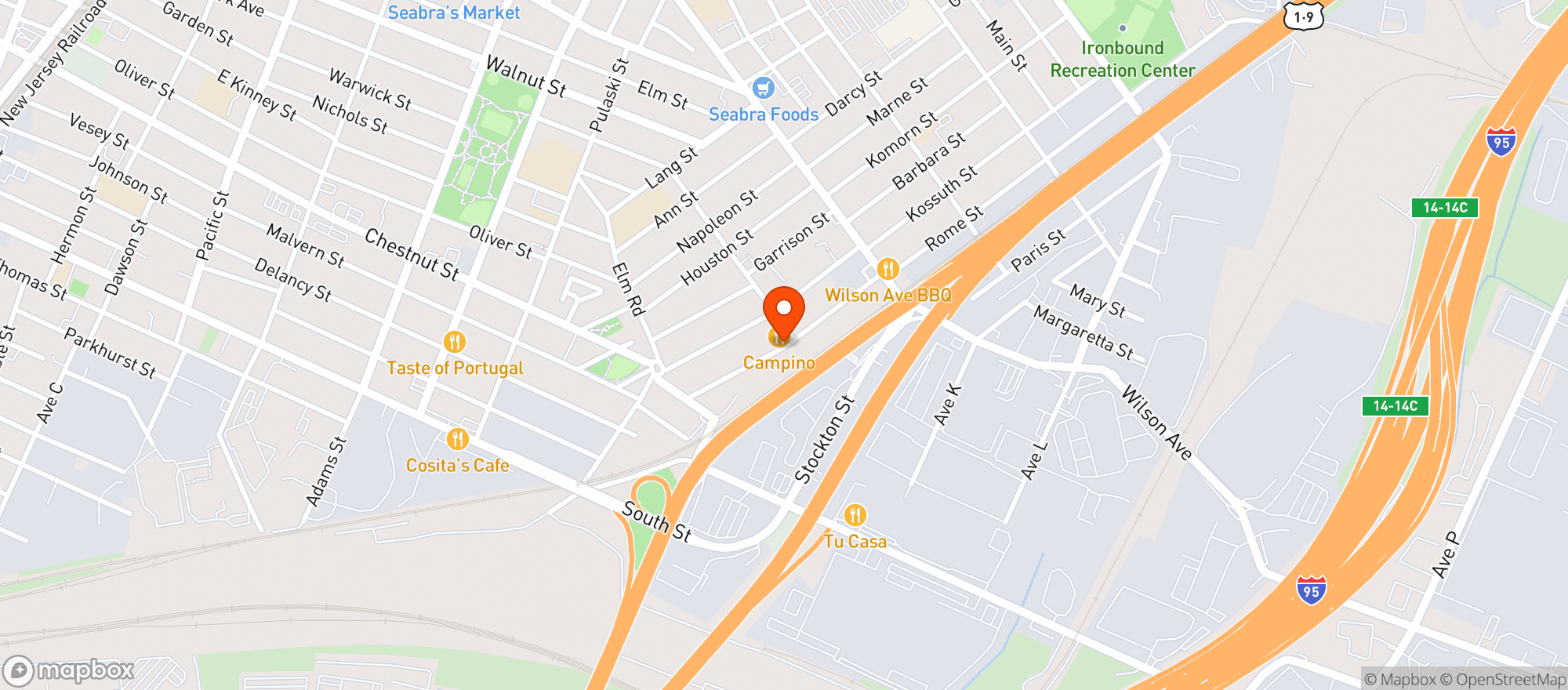 Map showing Campino Restaurant