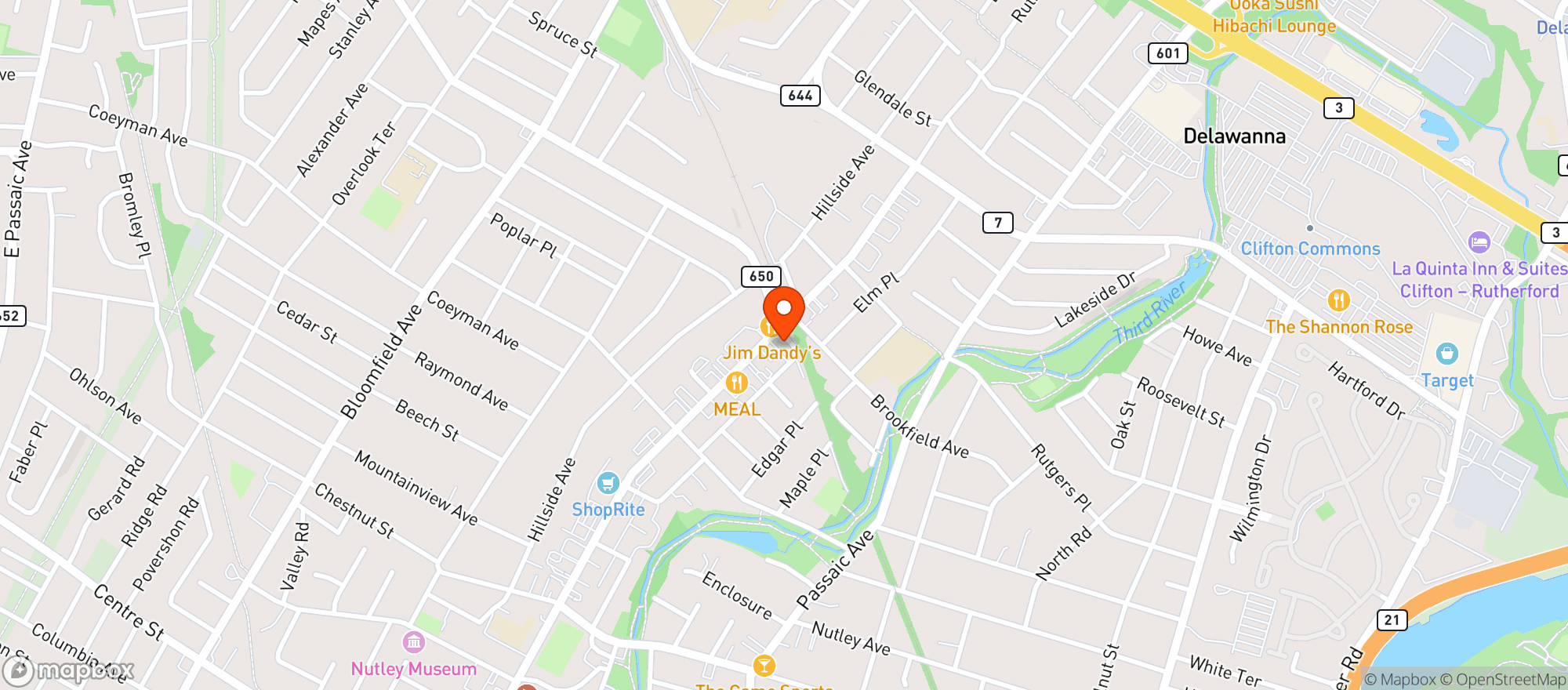 Map showing Nutley Wine Shop