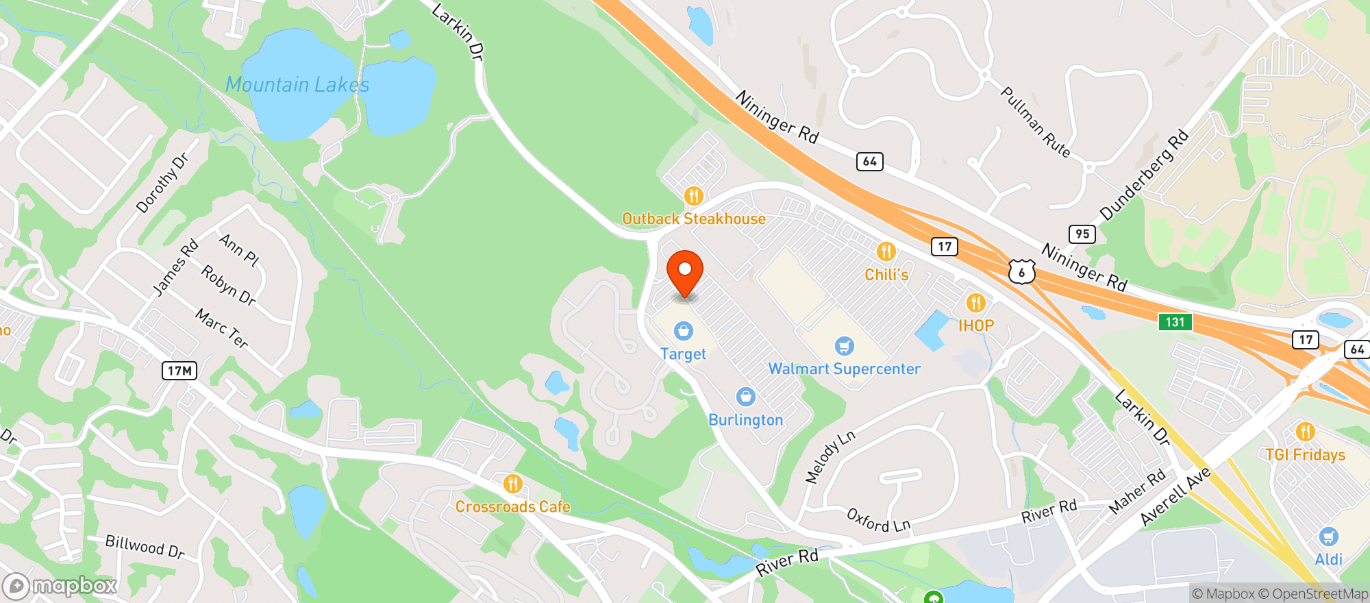 Map showing Target Store