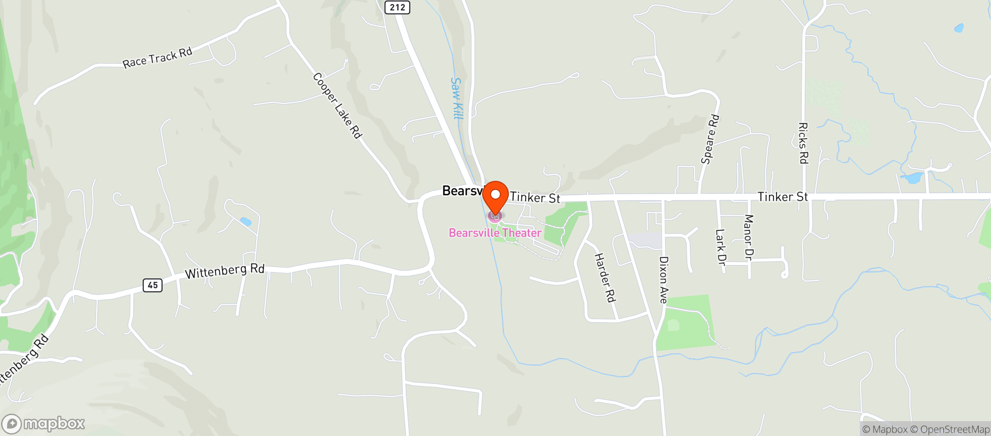 Map showing Bearsville Theater