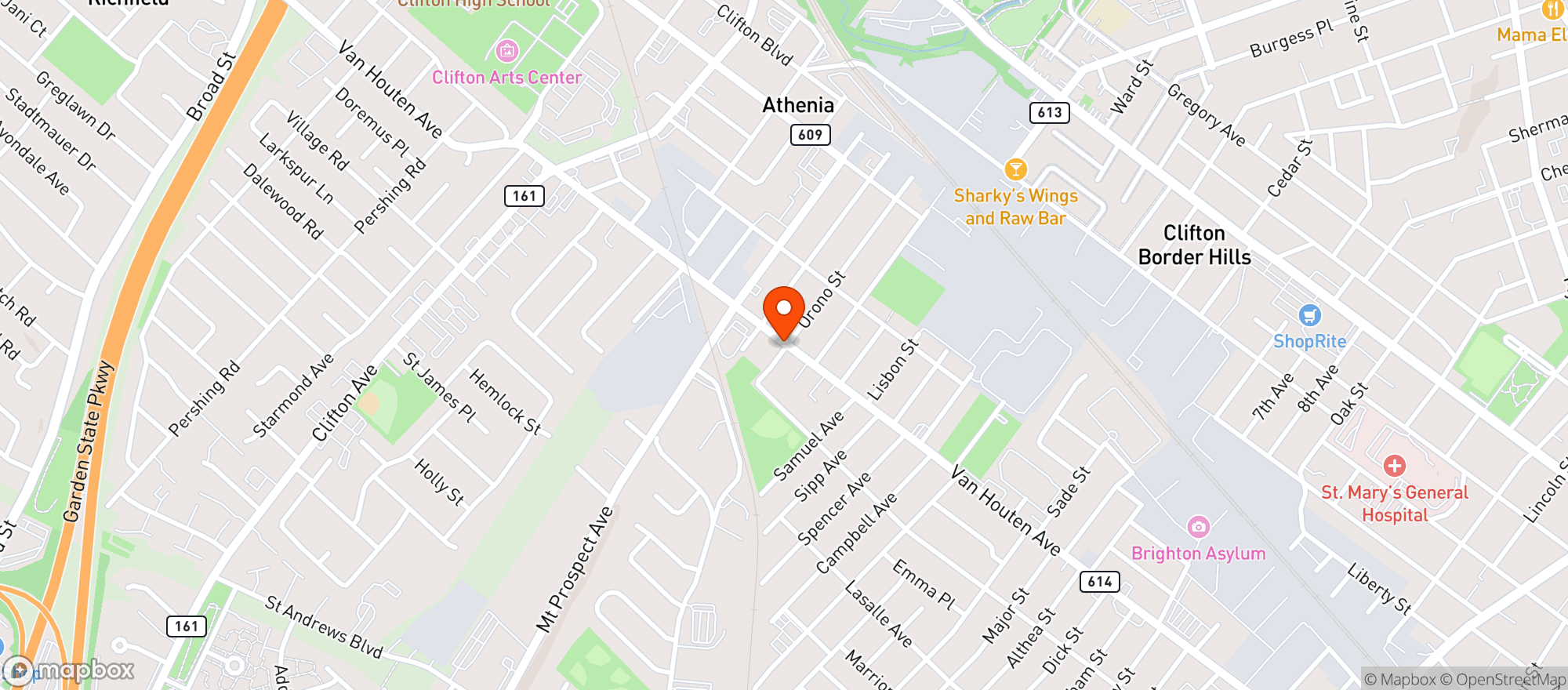Map showing Town Liquors