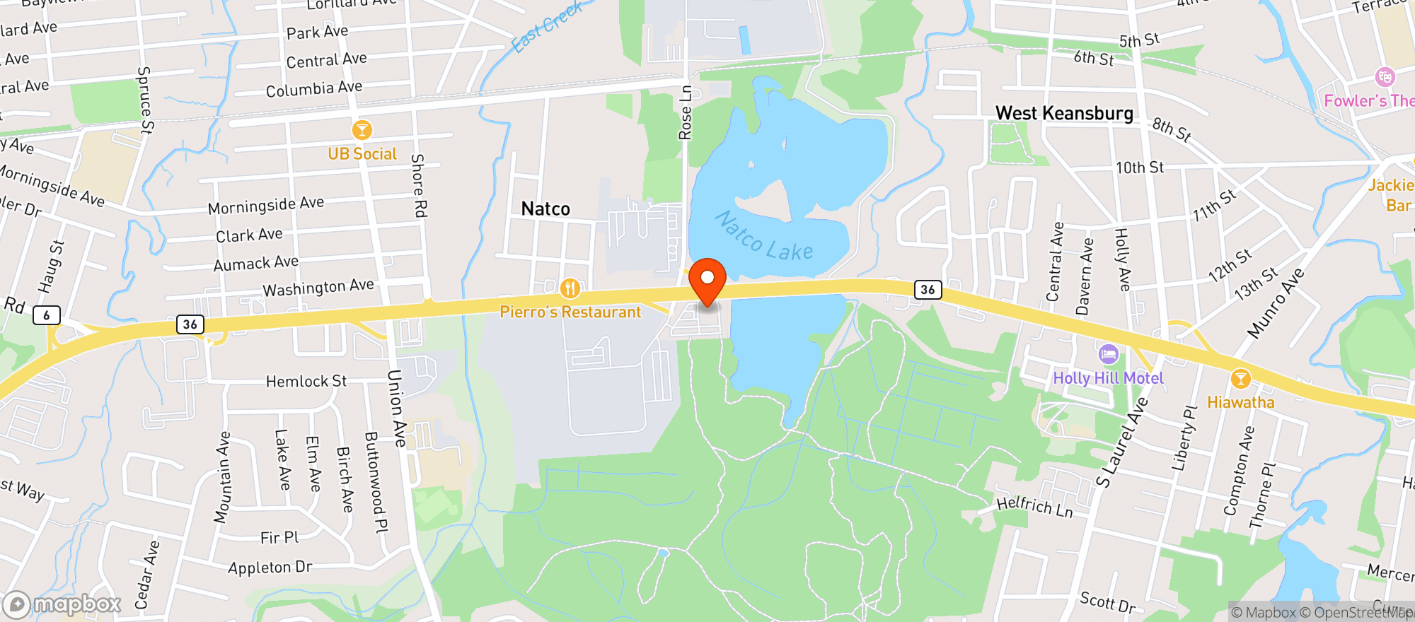Map showing Lakeside Manor
