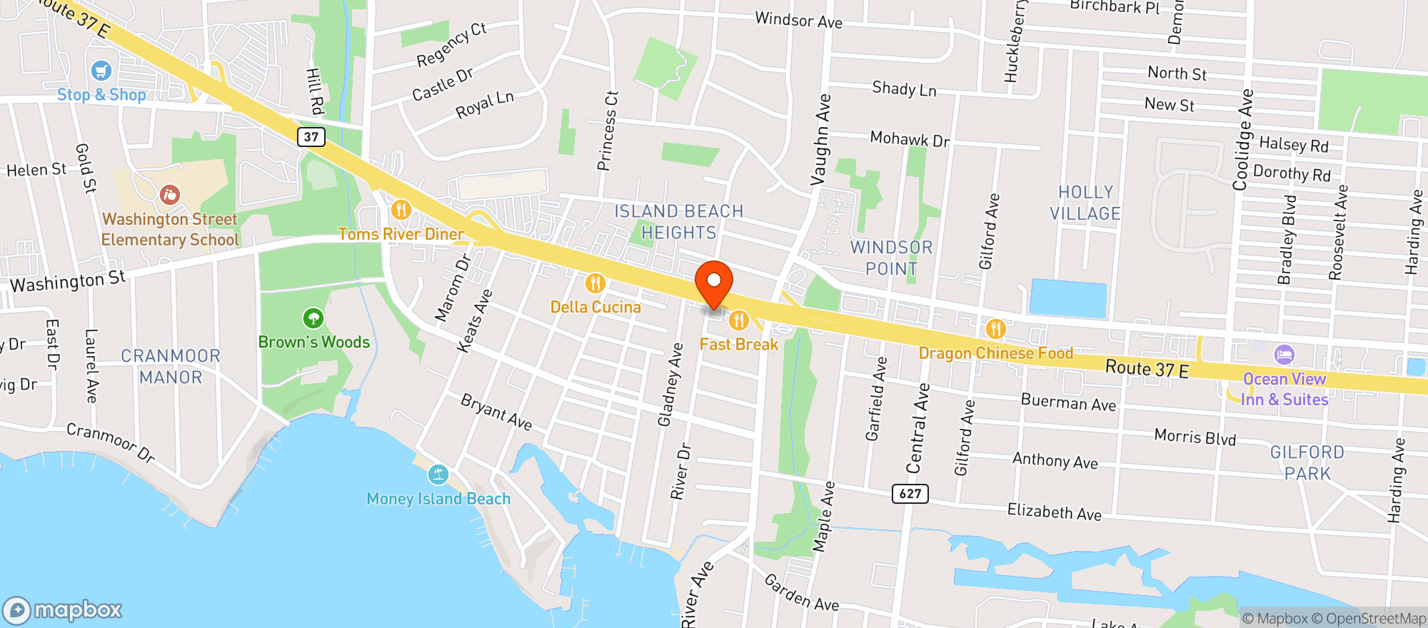 Map showing Monaghans Liquors
