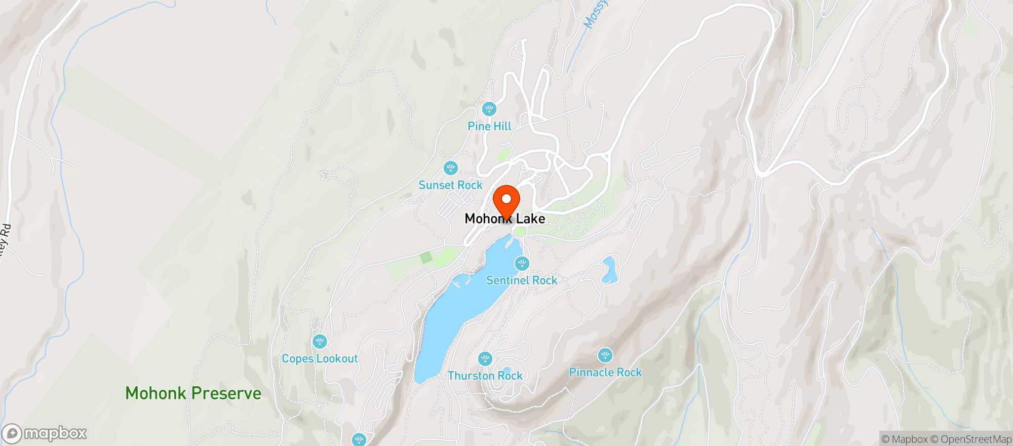 Map showing Mohonk Mountain House
