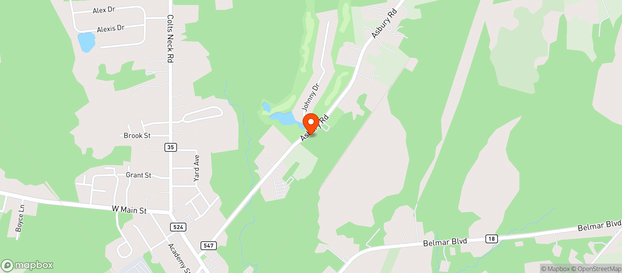 Map showing Toms Tavern