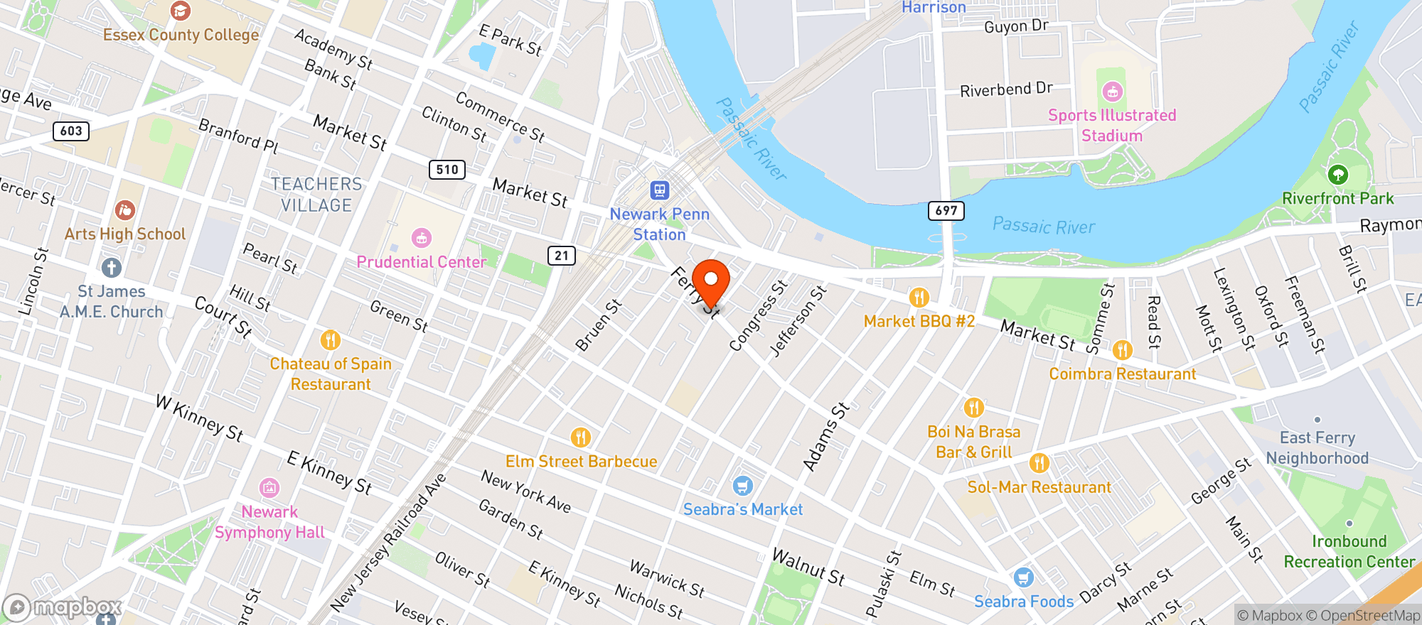 Map showing Tavern Casanova