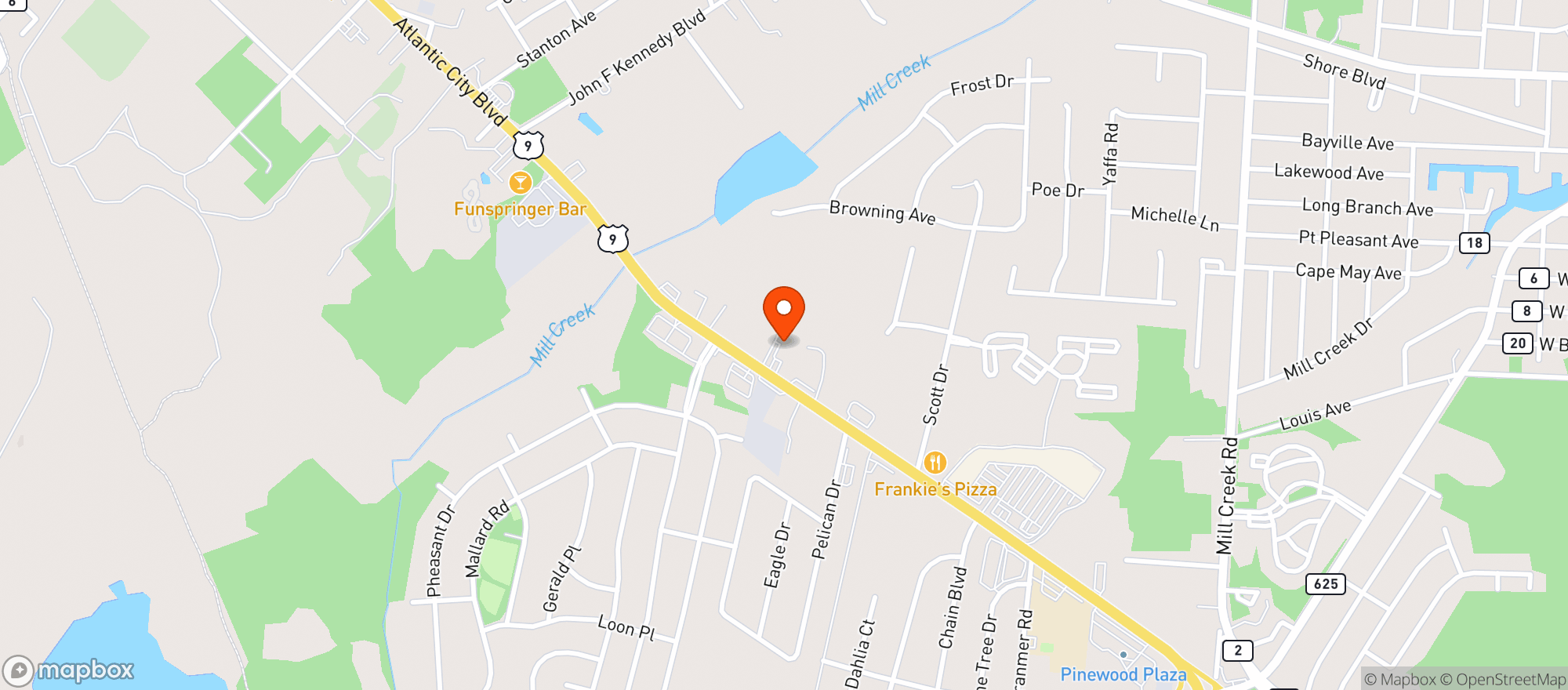 Map showing Elks Lodge #2394
