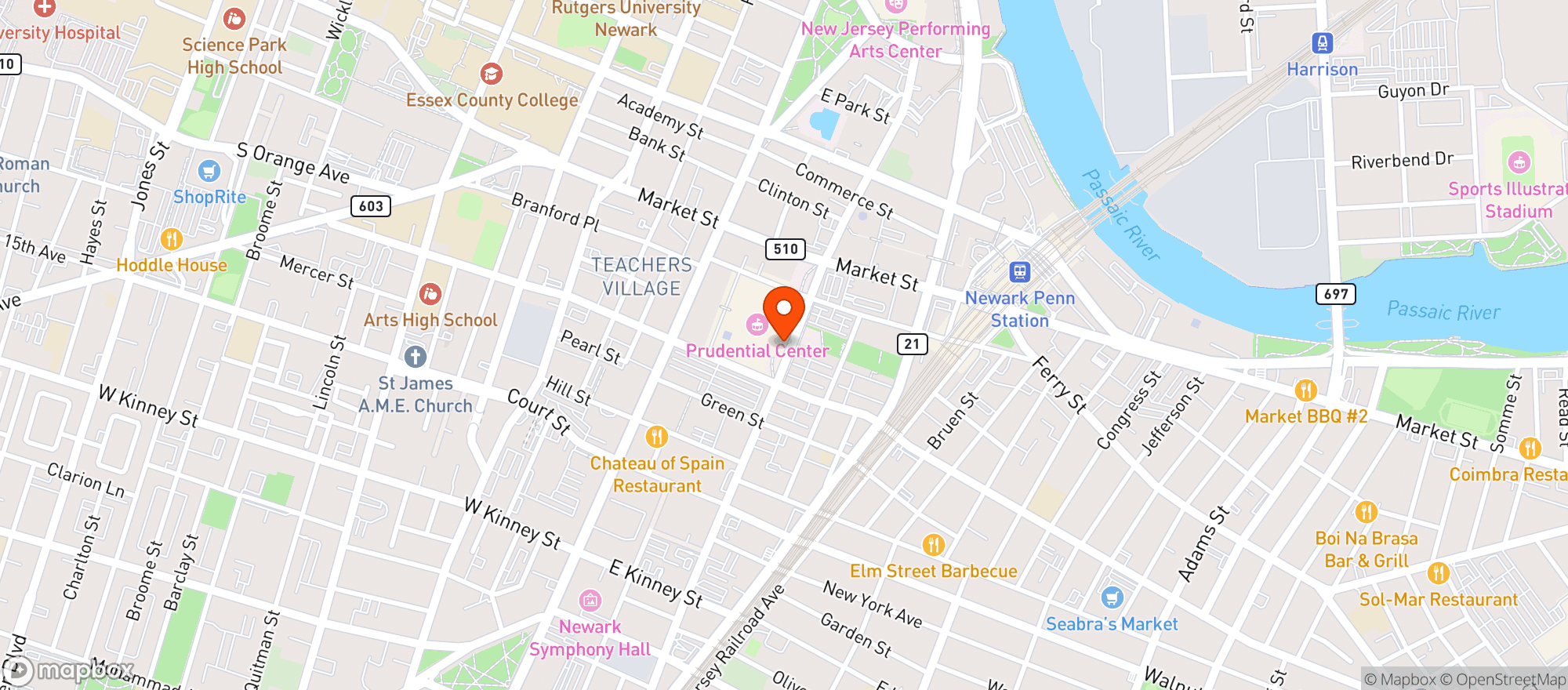 Map showing Levy At Prudential C Enter