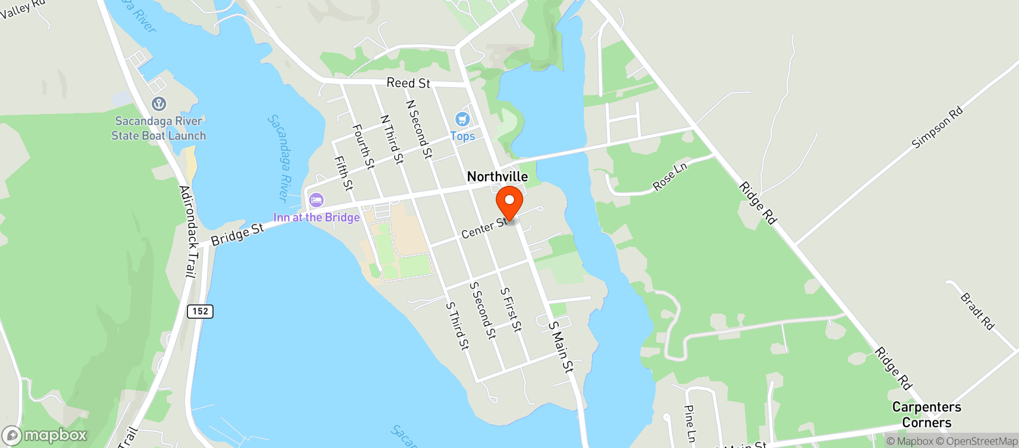 Map showing Tops