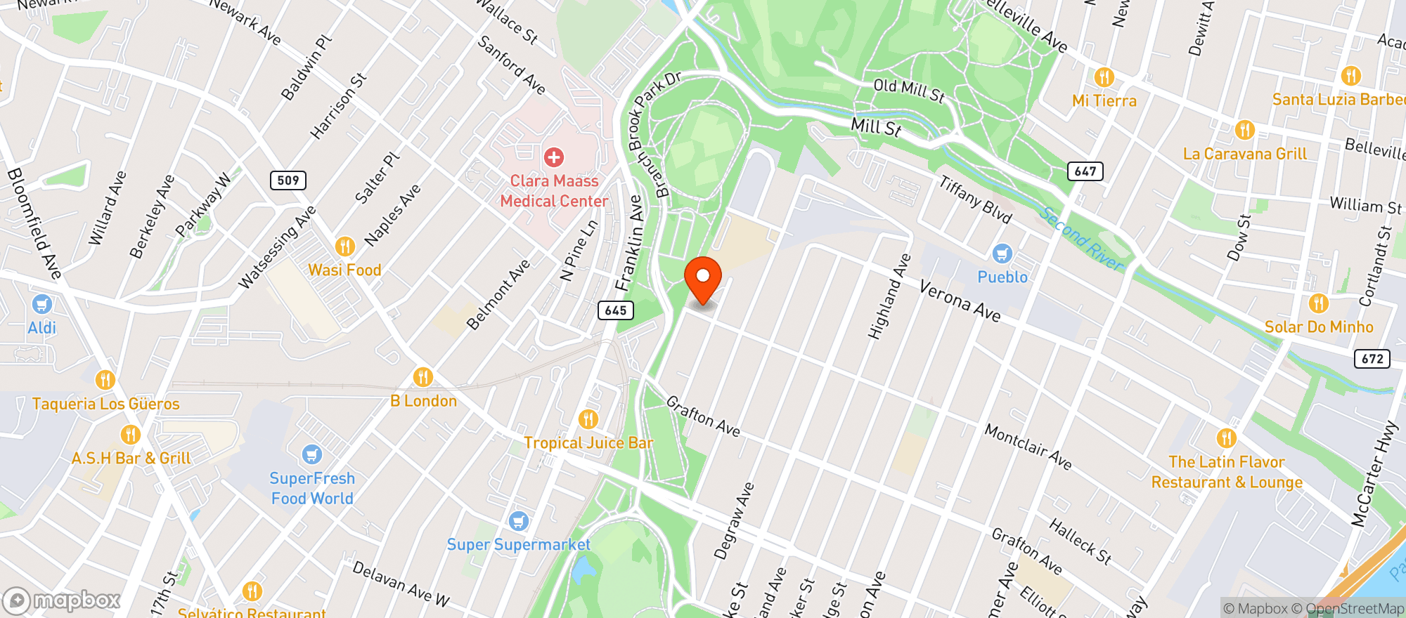 Map showing Exito Fresh Market & Liqu