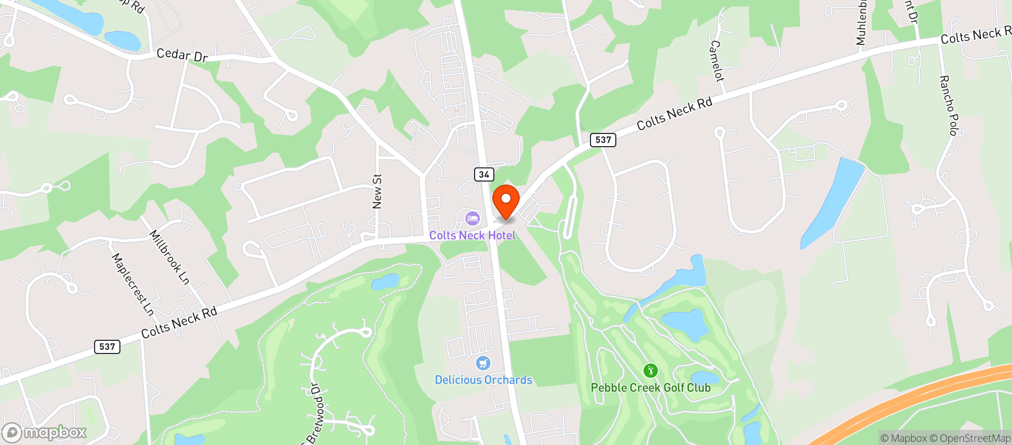Map showing Colts Neck Steak N Chop