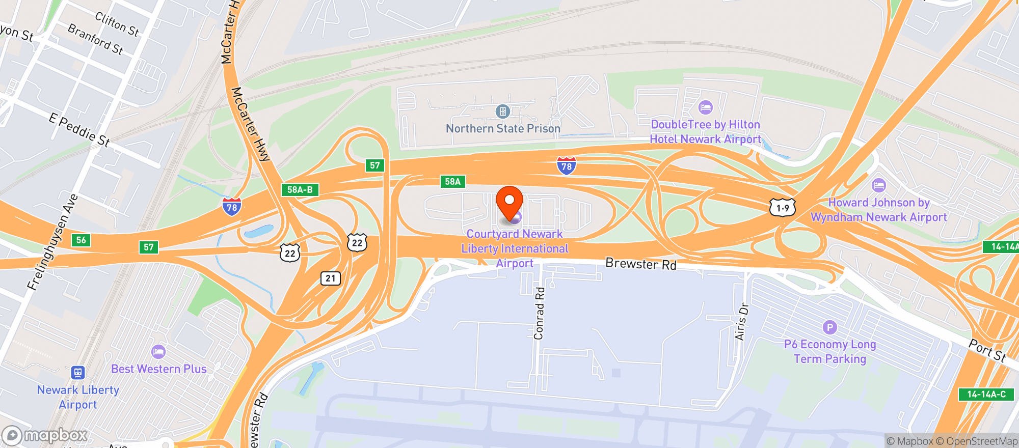Map showing Courtyard By Marriott #ewrca