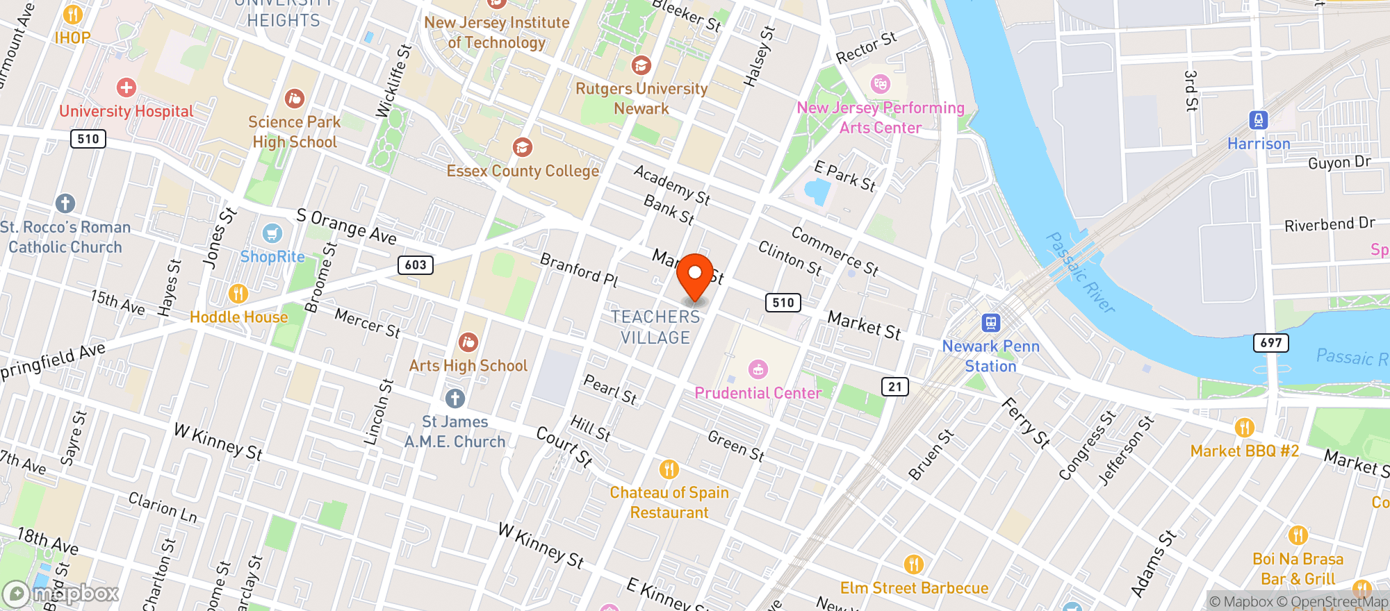 Map showing Cool Vines - Newark