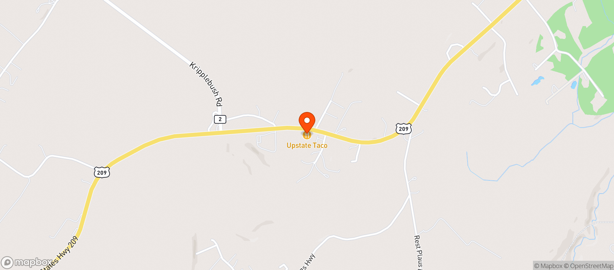 Map showing Upstate Taco