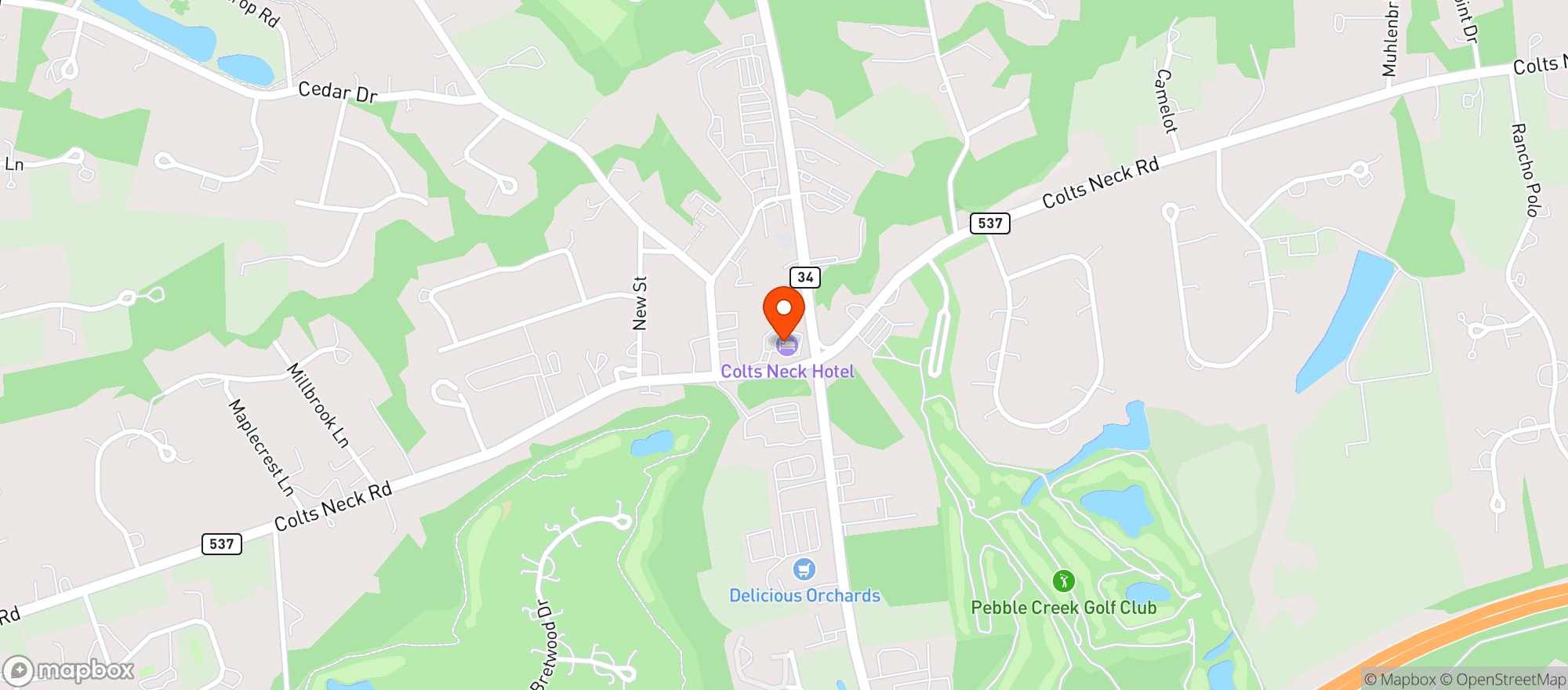 Map showing Colts Neck Inn Hotel