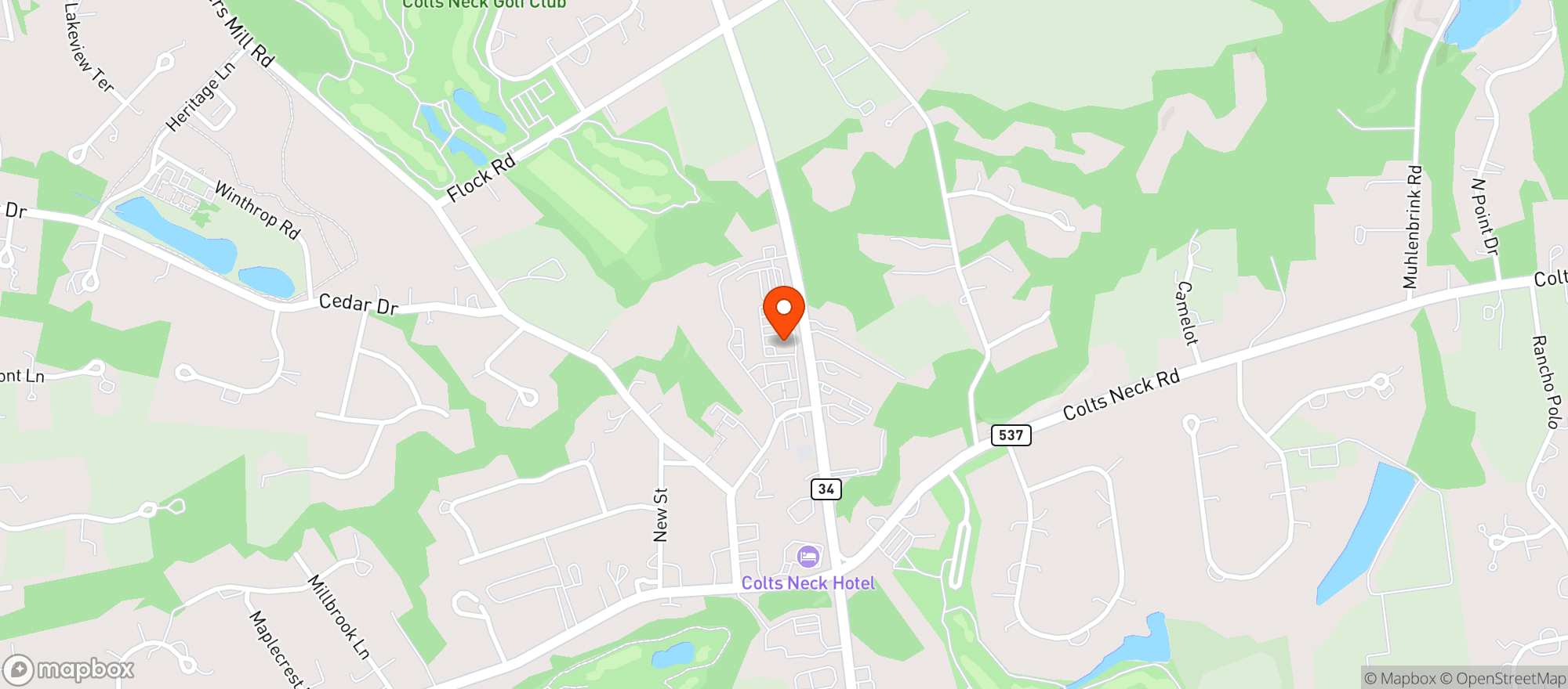 Map showing Colts Neck Wine & Liquor