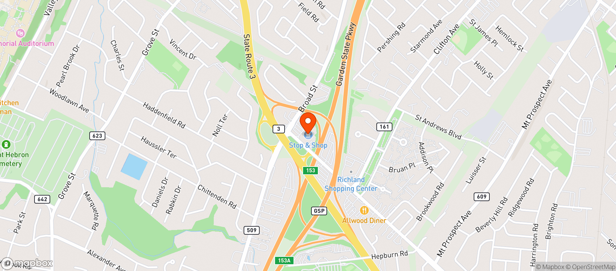 Map showing Stop & Shop - 2802 - Clifton
