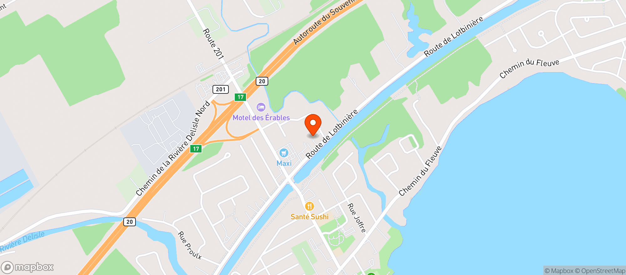 Map showing IGA Gestion famille Deziel #8353