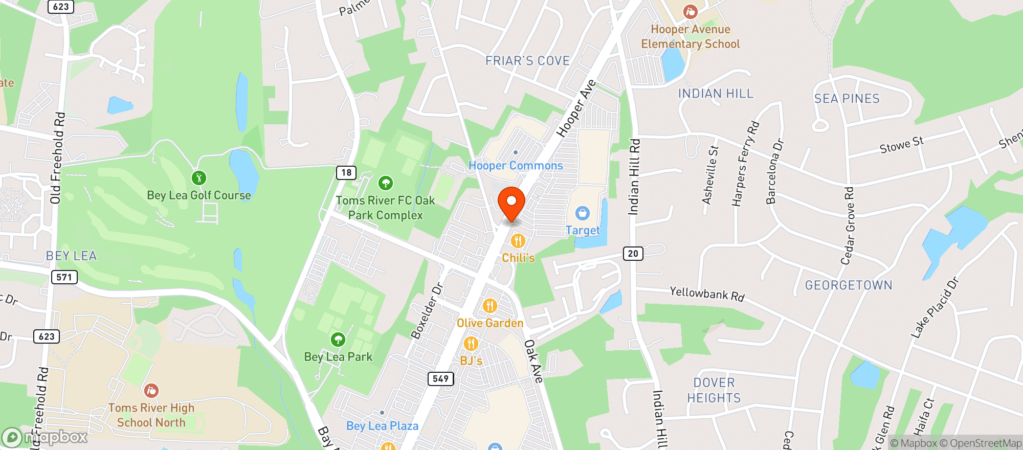 Map showing Target
