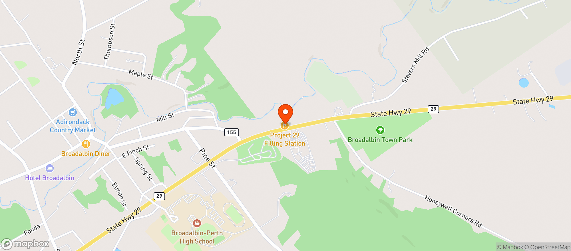 Map showing Project 29 Pub