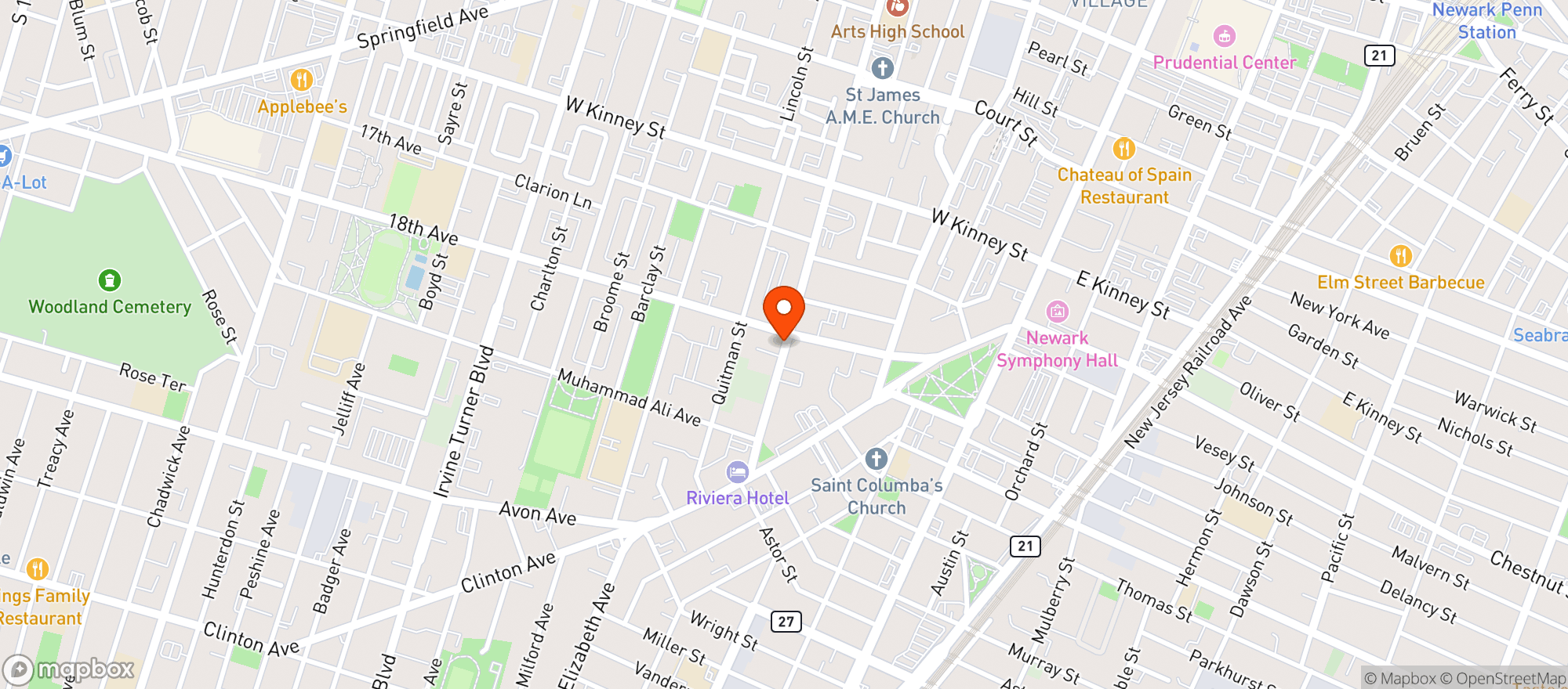 Map showing Skyline Liquors