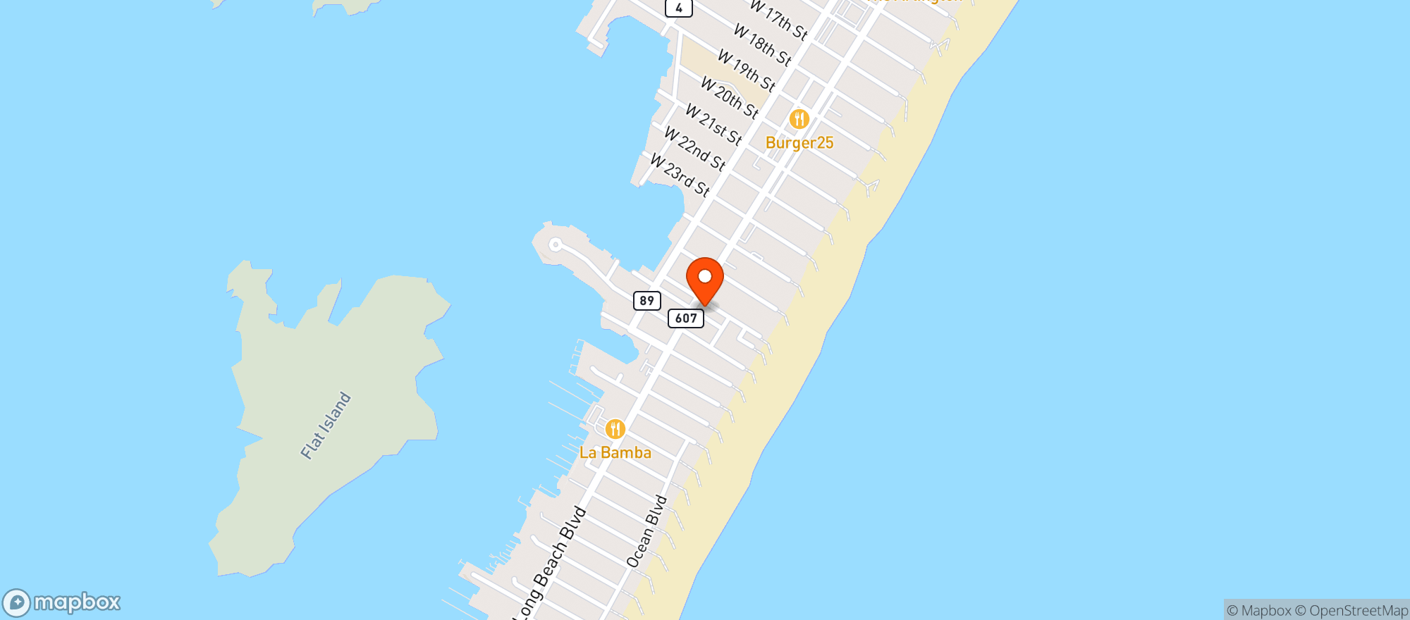 Map showing Lang's Smokes