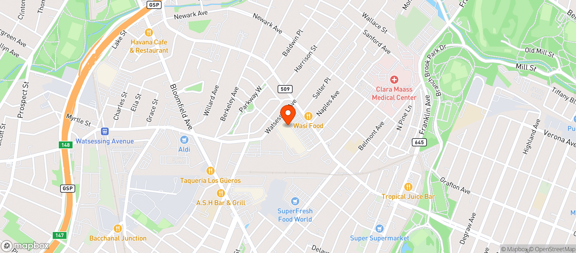 Map showing Stop & Shop - 0800 - Bloomfield