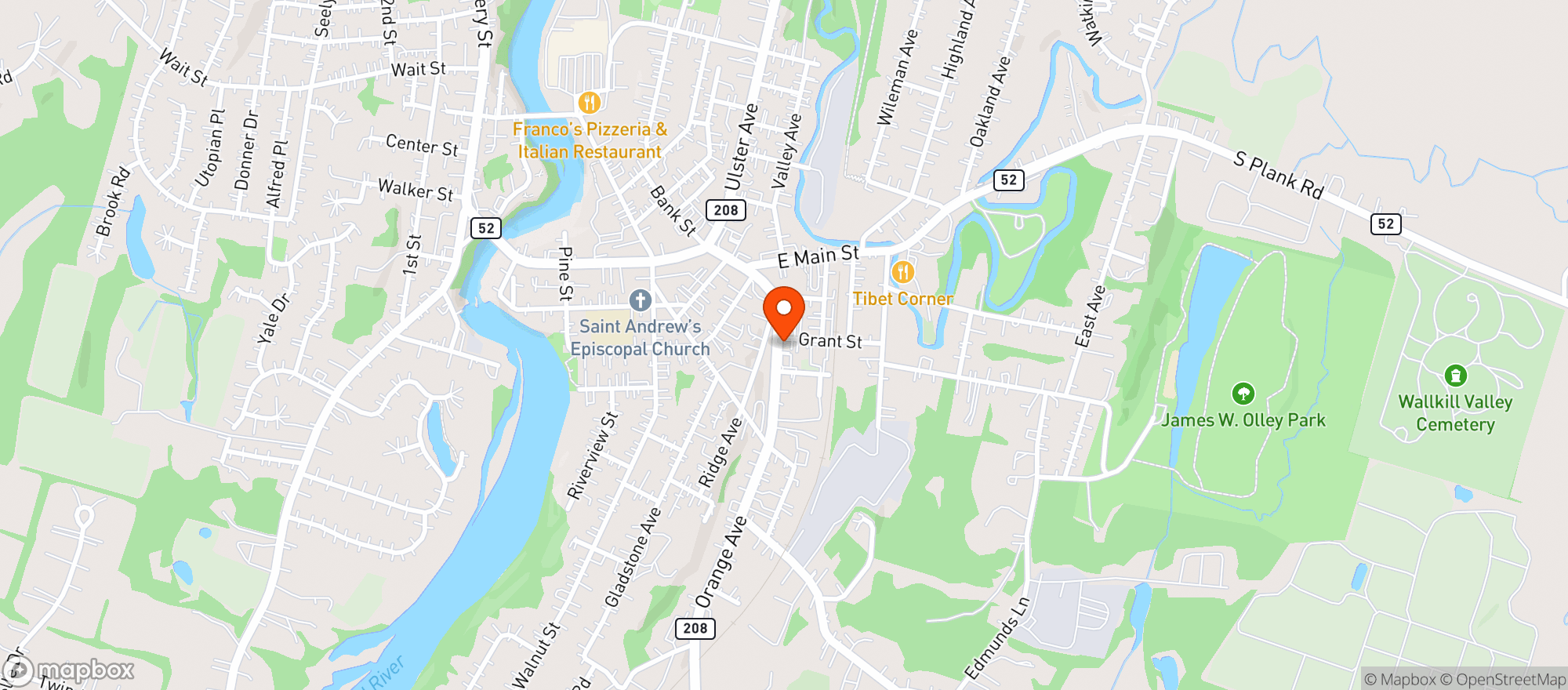 Map showing Sweeneys Pub Restaurant