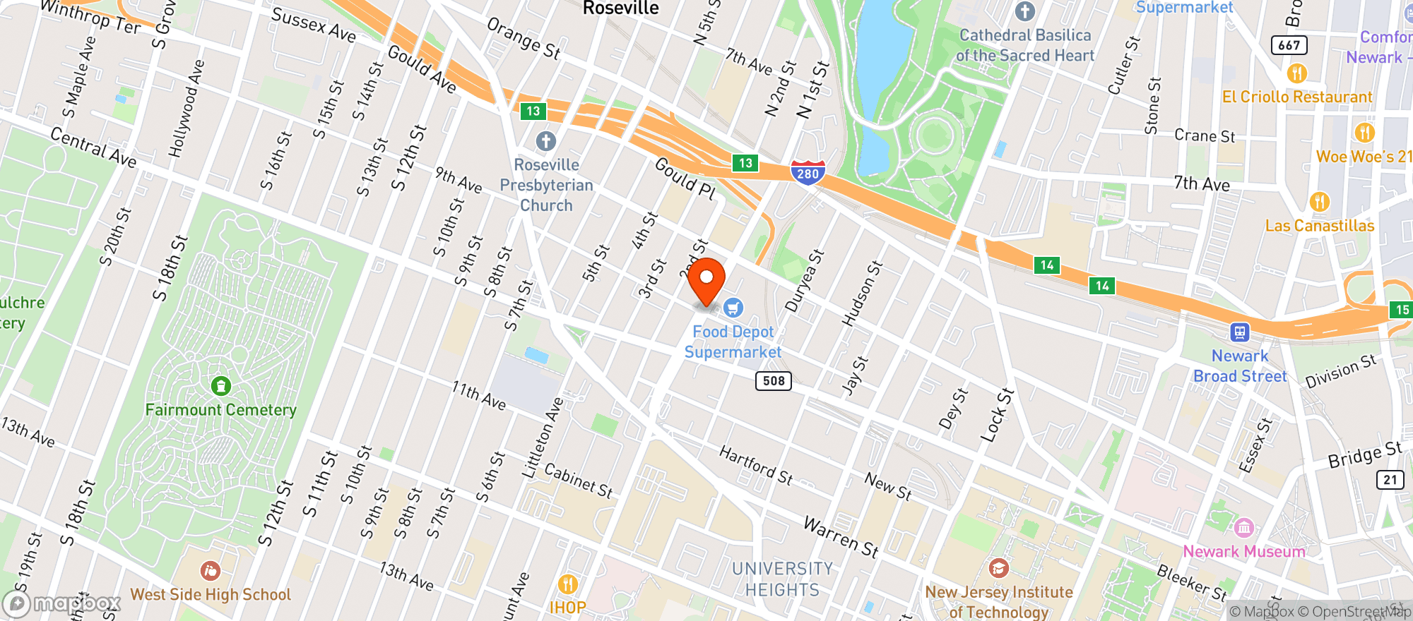 Map showing Express Liquor Warehouse