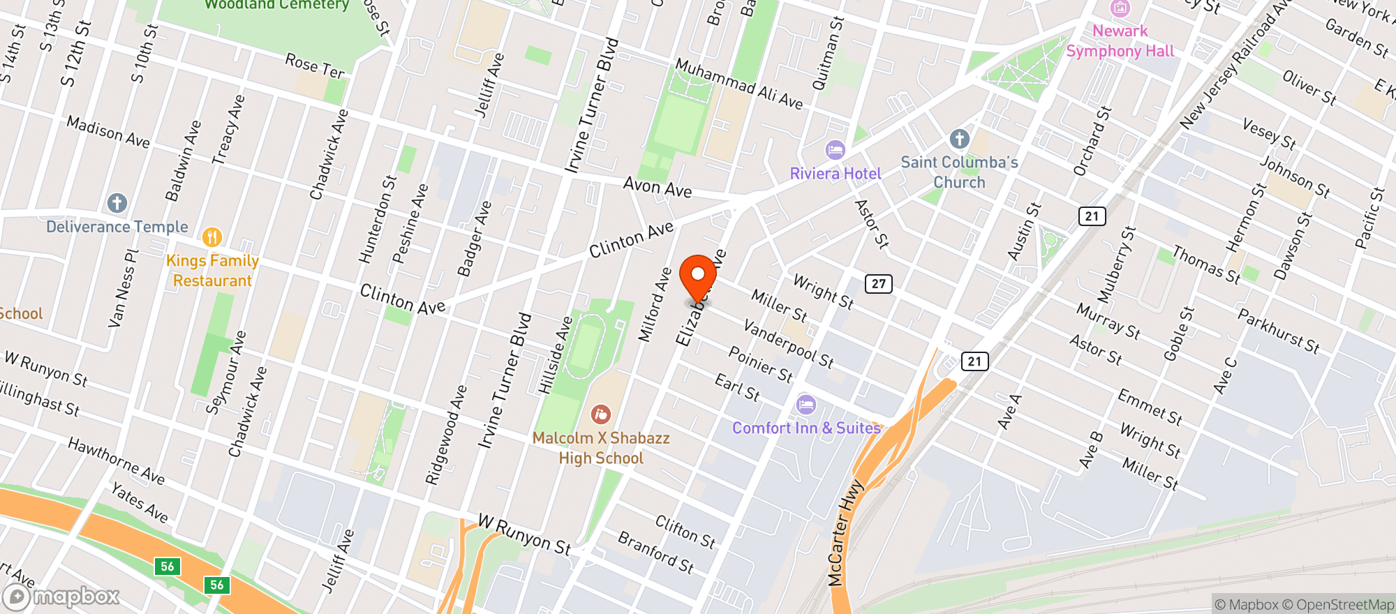 Map showing Ralphs Liquors
