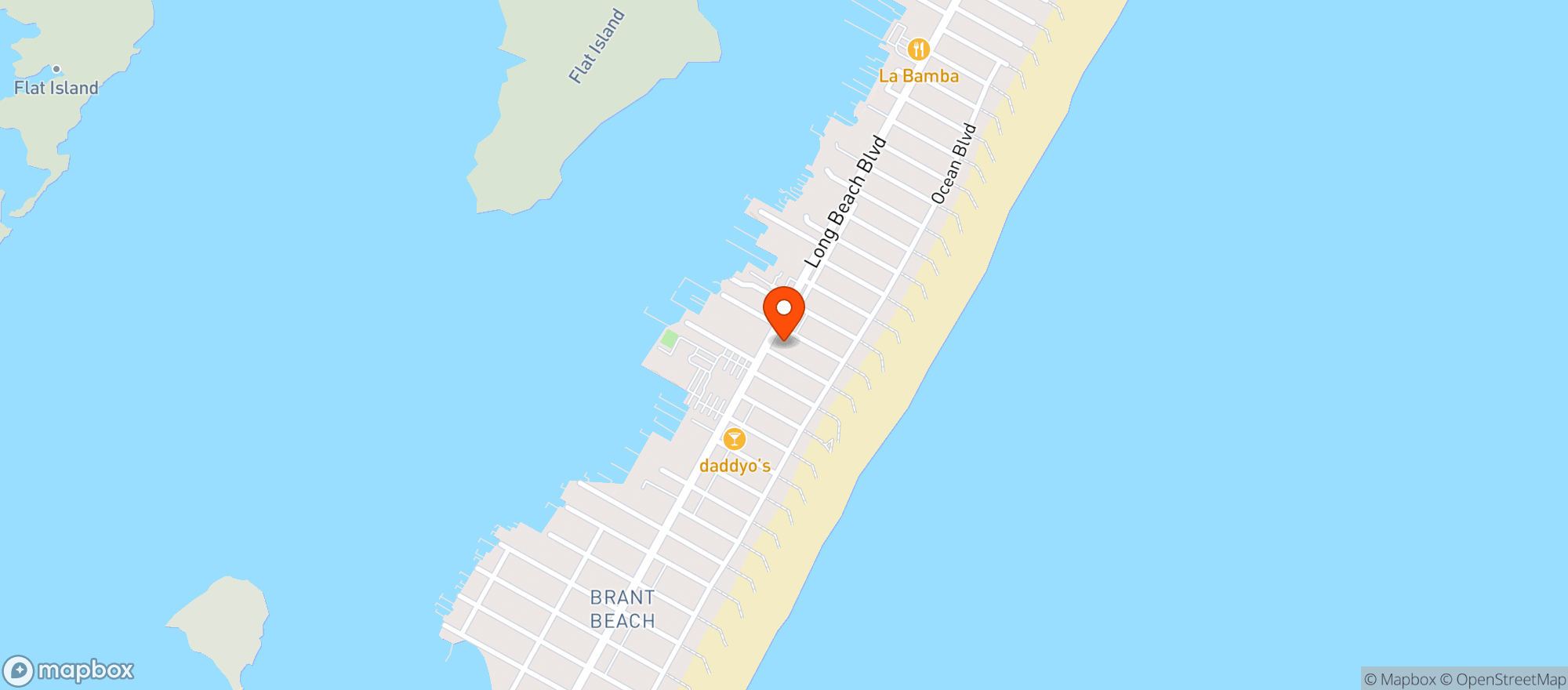 Map showing Daddy O’S Restaurant