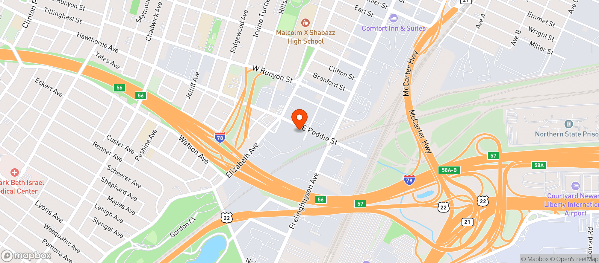 Map showing The Exchange