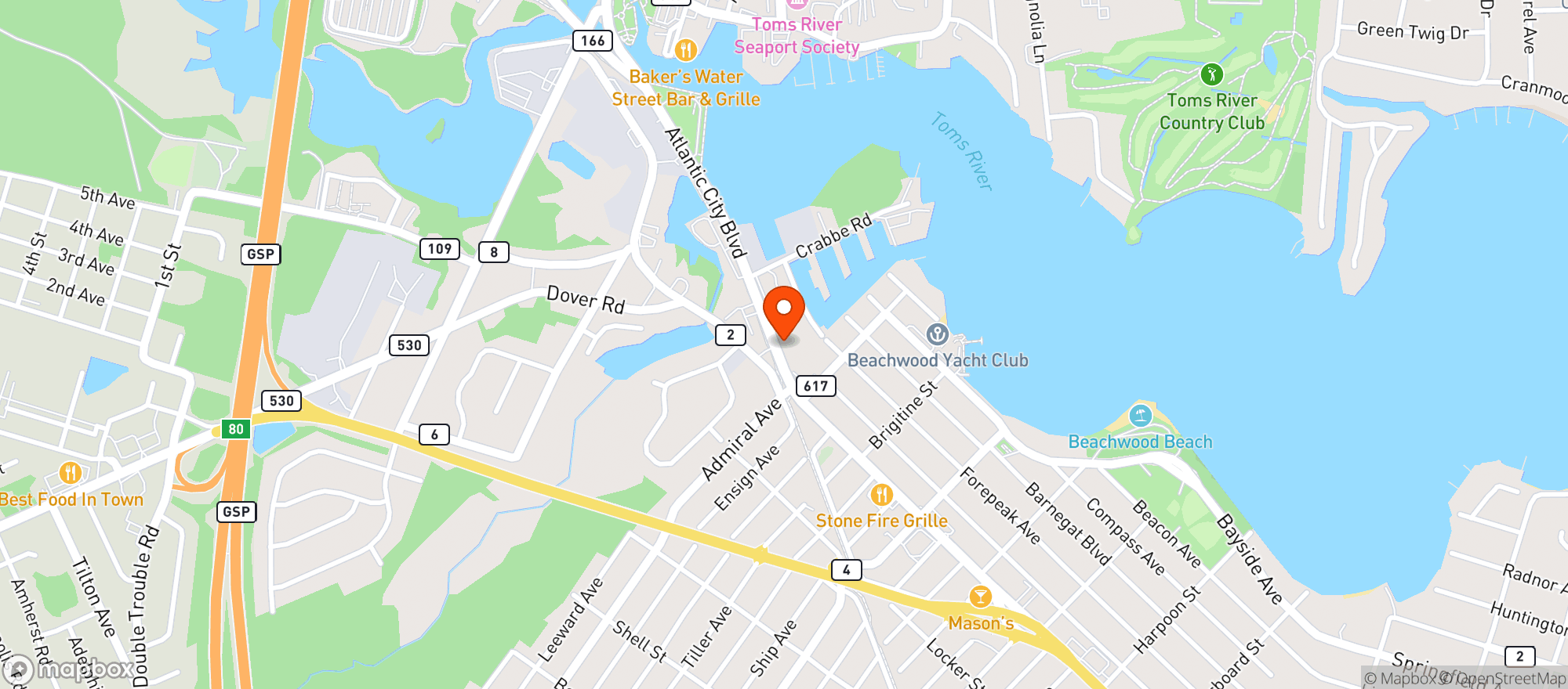 Map showing Lucky Spirits